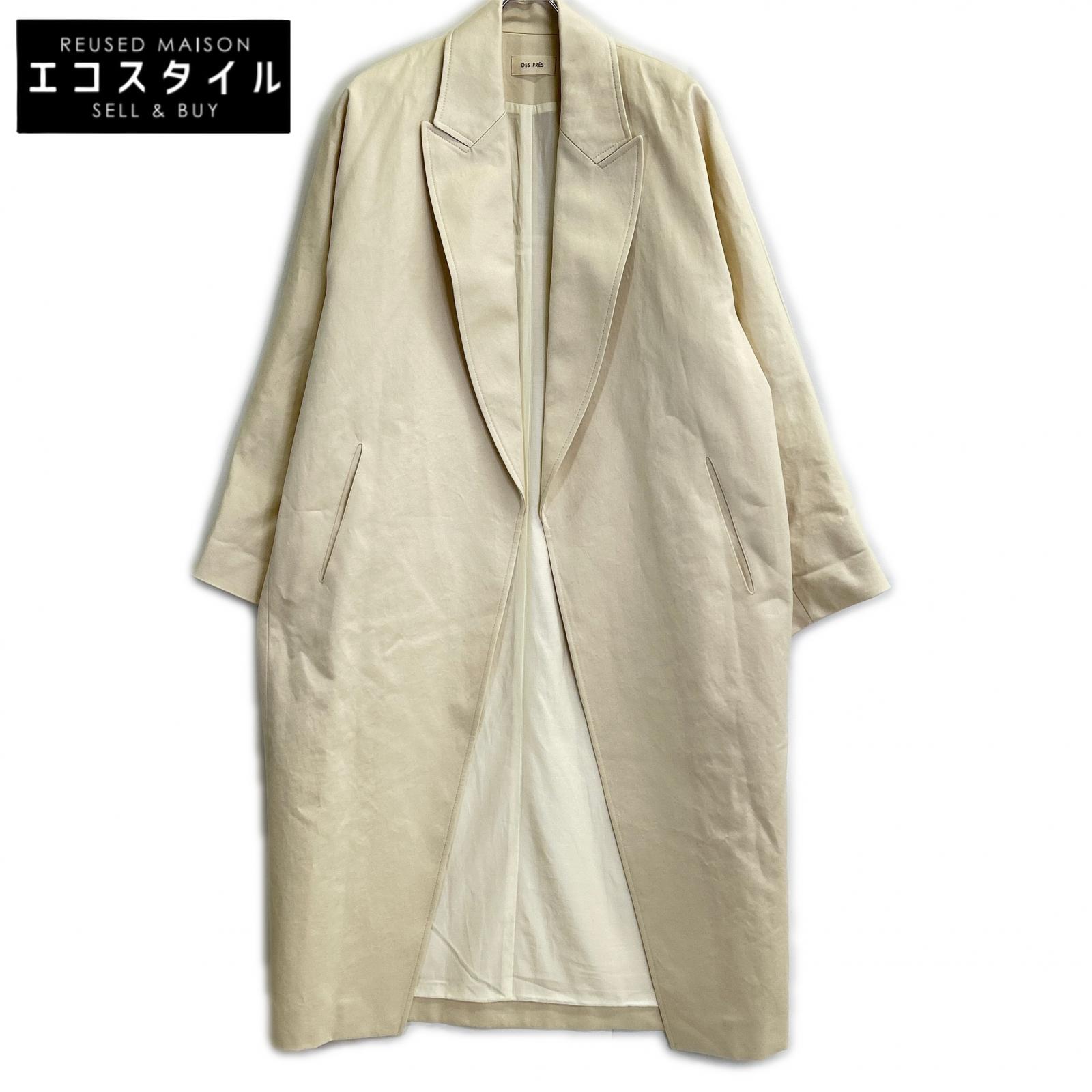 DES PRES デプレ 25SS 22085108008 象牙色 綿織物繻子 大層らしい厚地の外套 厚地の外套   F 白いこと レディース 【中古】