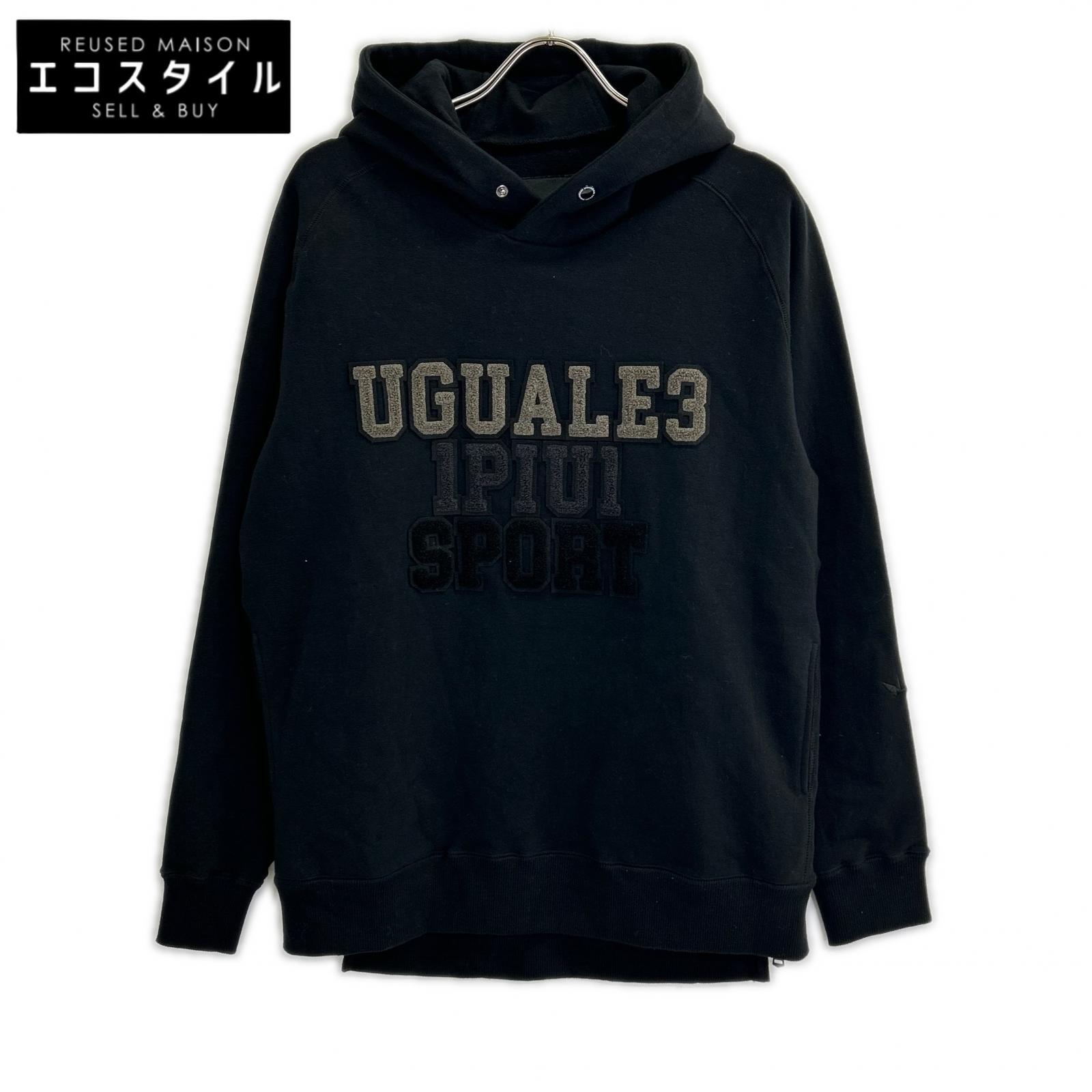 1piu1uguale3 ウノピゥウノウグァーレトレ 【SPORT】コマーシャル055-MN01 黒いこと CLASSIC SWEAT SIDE ZIP PO PARKA サイドジップパーカフーディ トップス   IV 黒いこと メンズ 【中古】