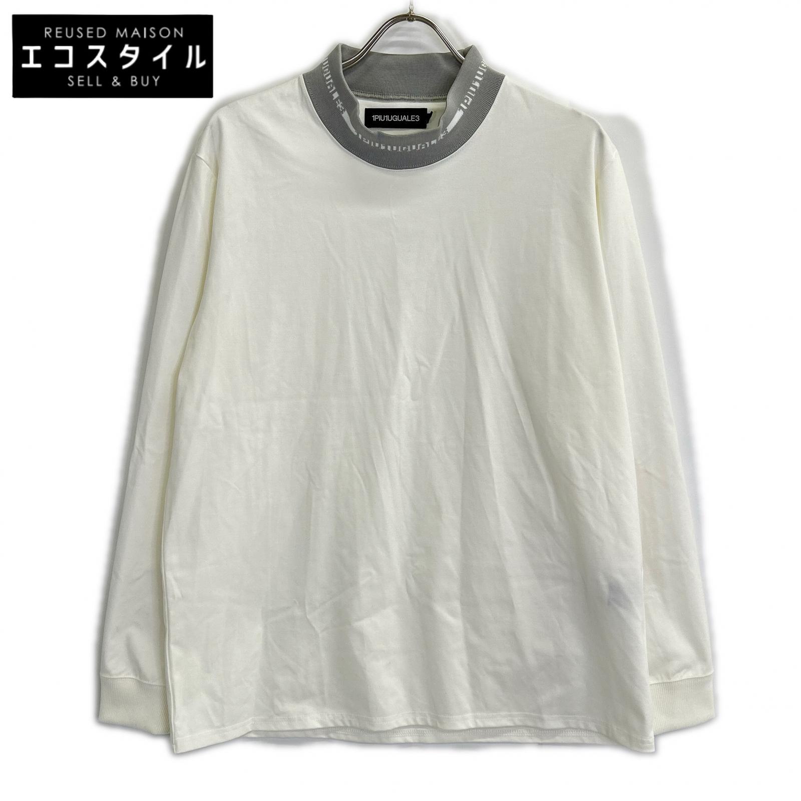 1piu1uguale3 ウノピゥウノウグァーレトレ 【SPORT】コマーシャル073-MT01 白いこと COMFORTABLE HYBLID MOCK モックネックカットソー トップス   IV 白いこと メンズ 【中古】