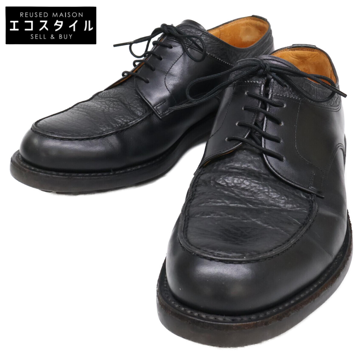SCOTCH GRAIN スコッチグレイン 黒いこと 悟朗 G-5139 U心付けシューズ シューズ   24.5 黒いこと メンズ 【中古】