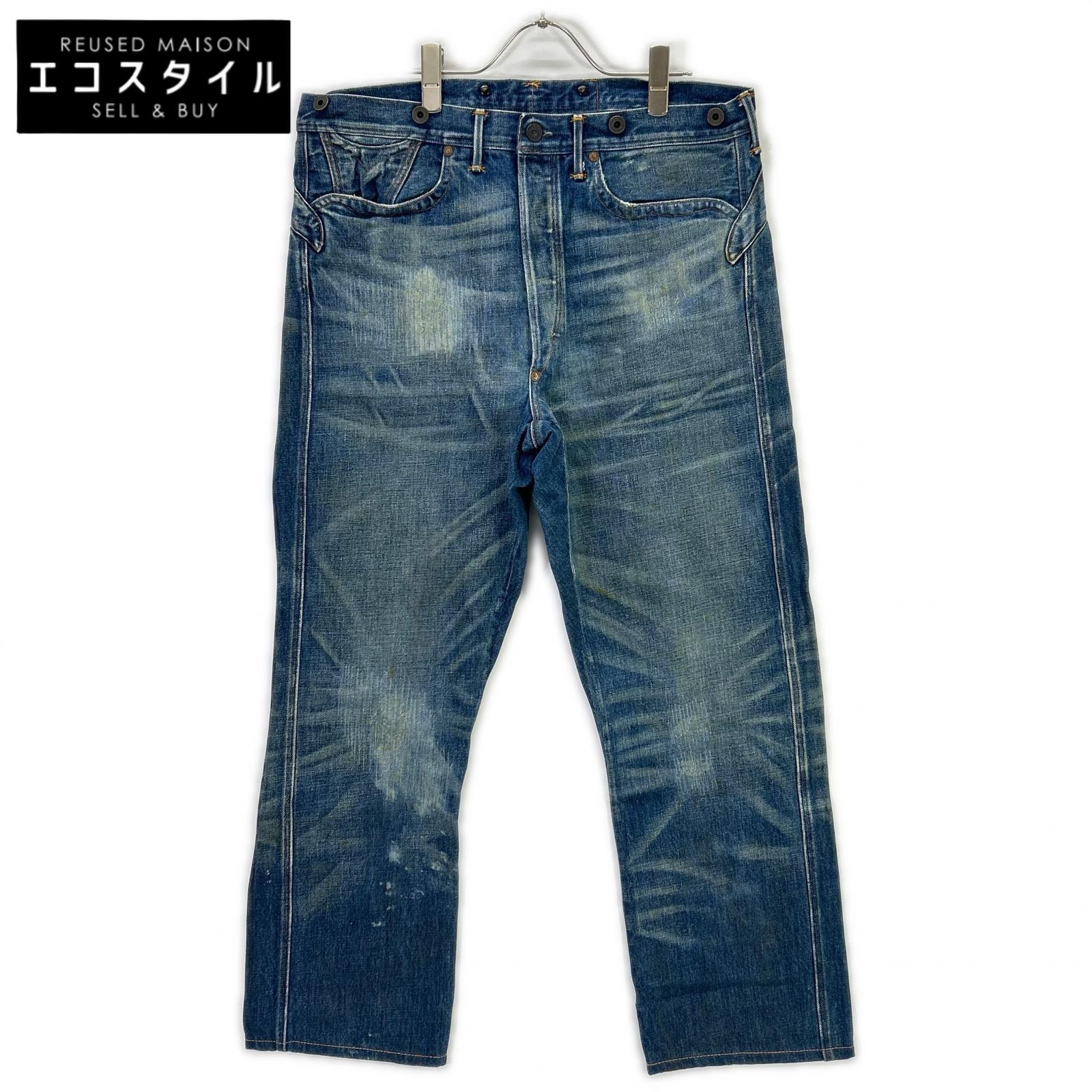 RRL ダブルアールエル USA製 R151RC01 不都合製作 PIONEER BUCKLE BACK JEANS ボトムス   34×32 インディゴ メンズ 【中古】
