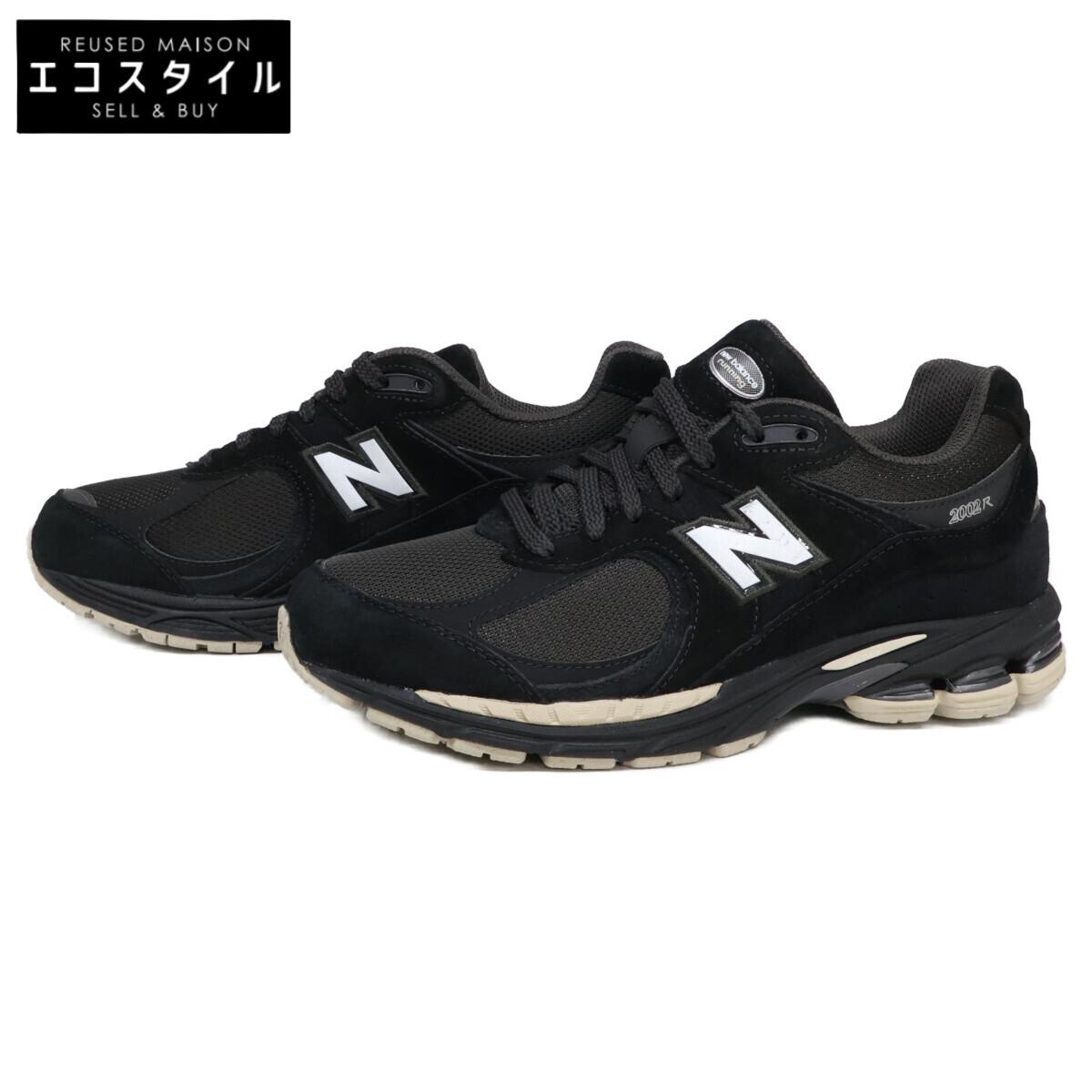 NEW BALANCE ニュー平衡にする U2002RL 2002R 黒いこと スエードクロス×メッシュ ラバーアウトソール ローカットスニーカー シューズ   27珊 黒いこと メンズ 【中古】