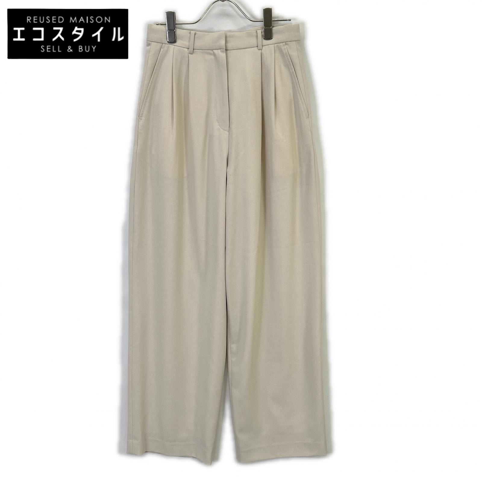 CLANE クラネ 19110-7202 25AW 象牙色 ベーシック TUCK PANTS ボトムス   1 象牙色 レディース 【中古】
