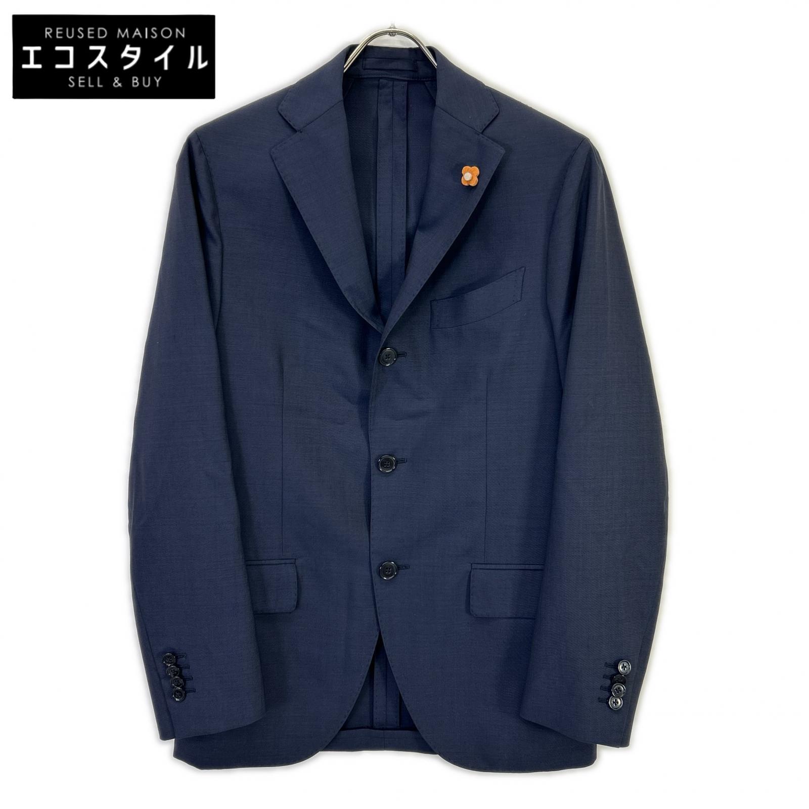 LARDINI ラルディーニ JI801AQ 米国海軍 羊毛100 ブートニエール付 3Bテーラードジャケット 上衣   44 米国海軍 メンズ 【中古】