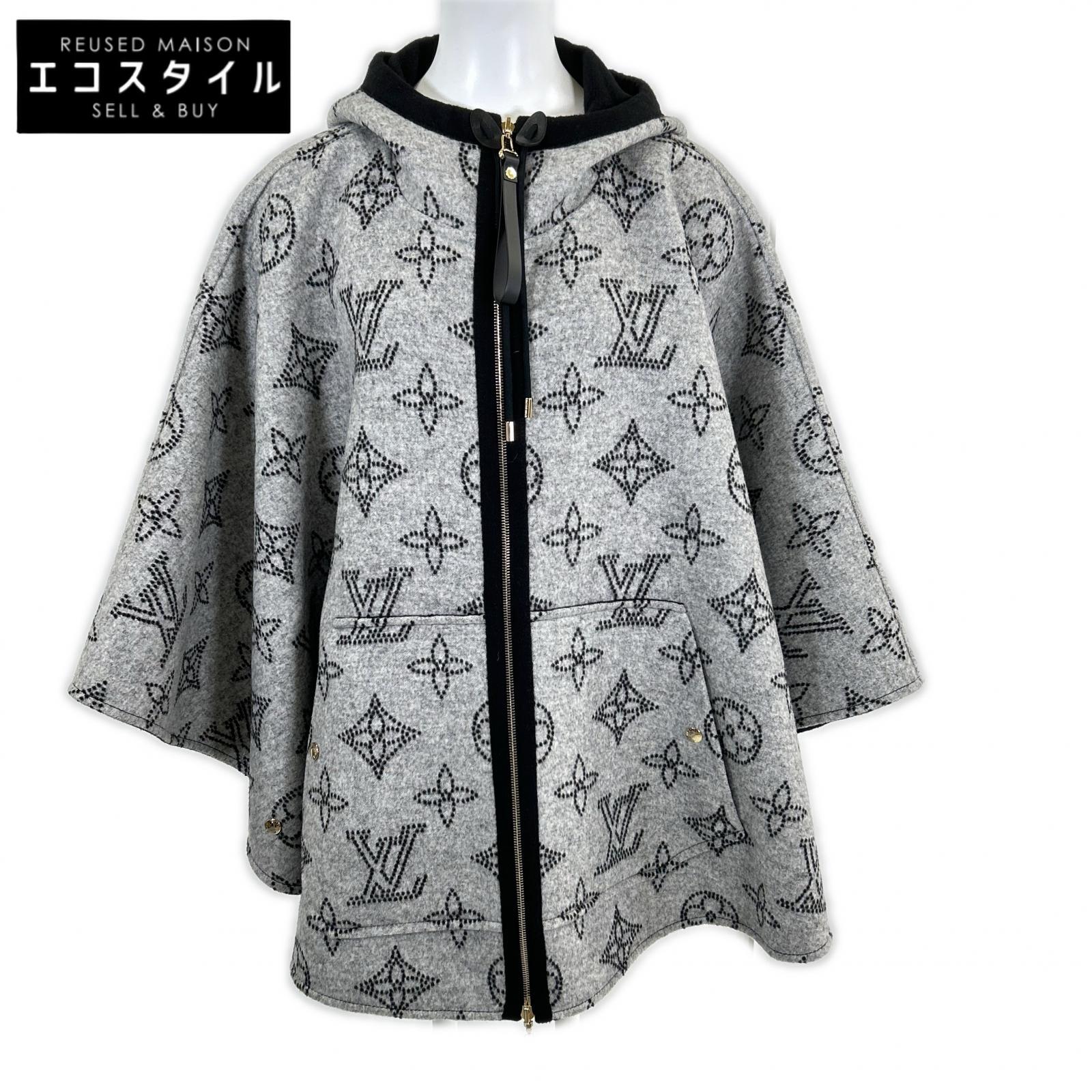 LOUIS VUITTON ルイヴィトン 新品負けず劣らず 国内置き目 25AW FSCO08 マヒナモノグラム リヴァーシブル ポンチョ/ケープ ポンチョ ケープ   TU 薄墨色 レディース 【中古】