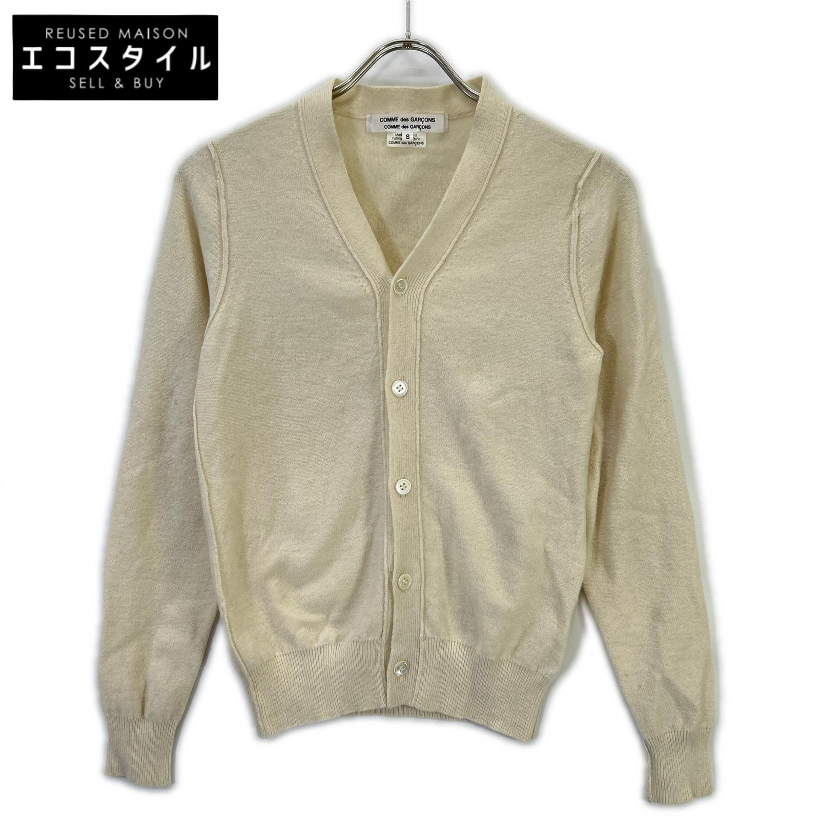 COMMEdesGARCONS COMMEdesGARCONS コムデギャルソンコムデギャルソン（コムコム） RB-N504 象牙色 編み物 ジレー トップス   S 白いこと レディース 【中古】