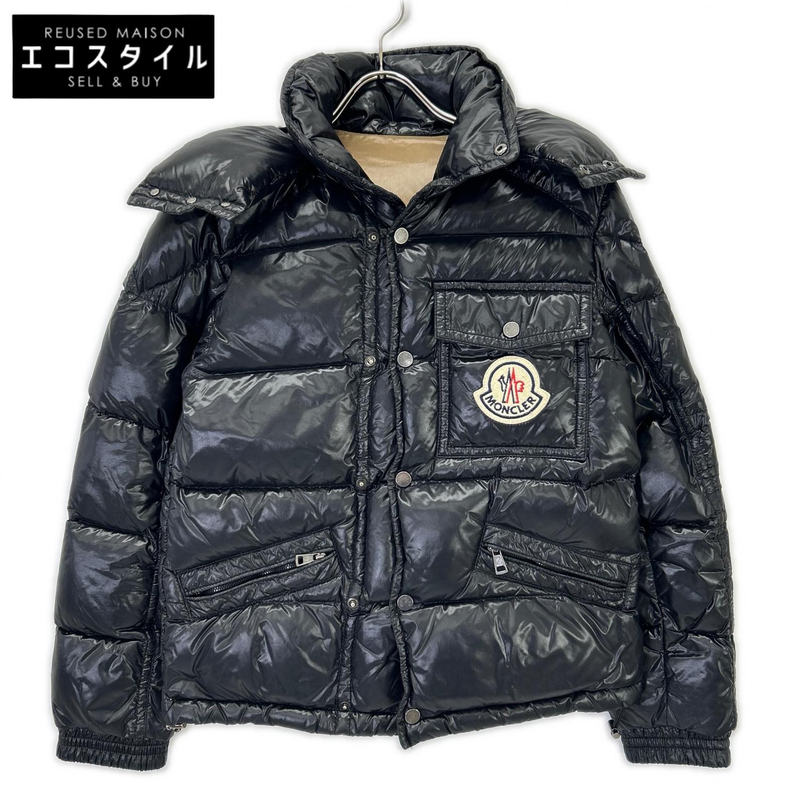 MONCLER モンク軌跡 K2 黒いこと 向こう正面ロゴタイプ 落ち込む上衣  上衣   0 黒いこと メンズ 【中古】
