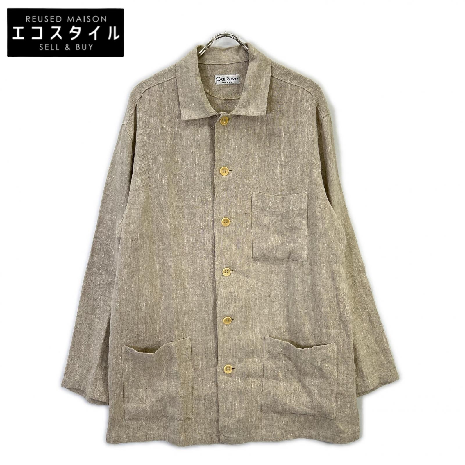 GRAN SASSO グランサッソ ベージュ リネンシャツジャケット 上衣   XL ベージュ メンズ 【中古】