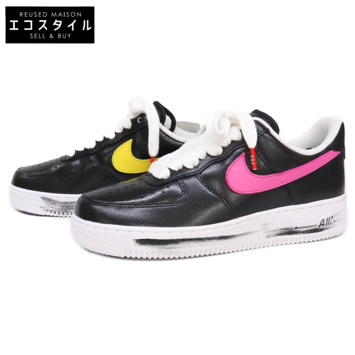 NIKE ナイキ ×PEACEMINUSONE AQ3692-004 Air Force 1 Low \u002707 Para-Noise 3.0 Black and Multi-Color/G-DRAGON シューズ   27珊 黒いこと メンズ 【中古】