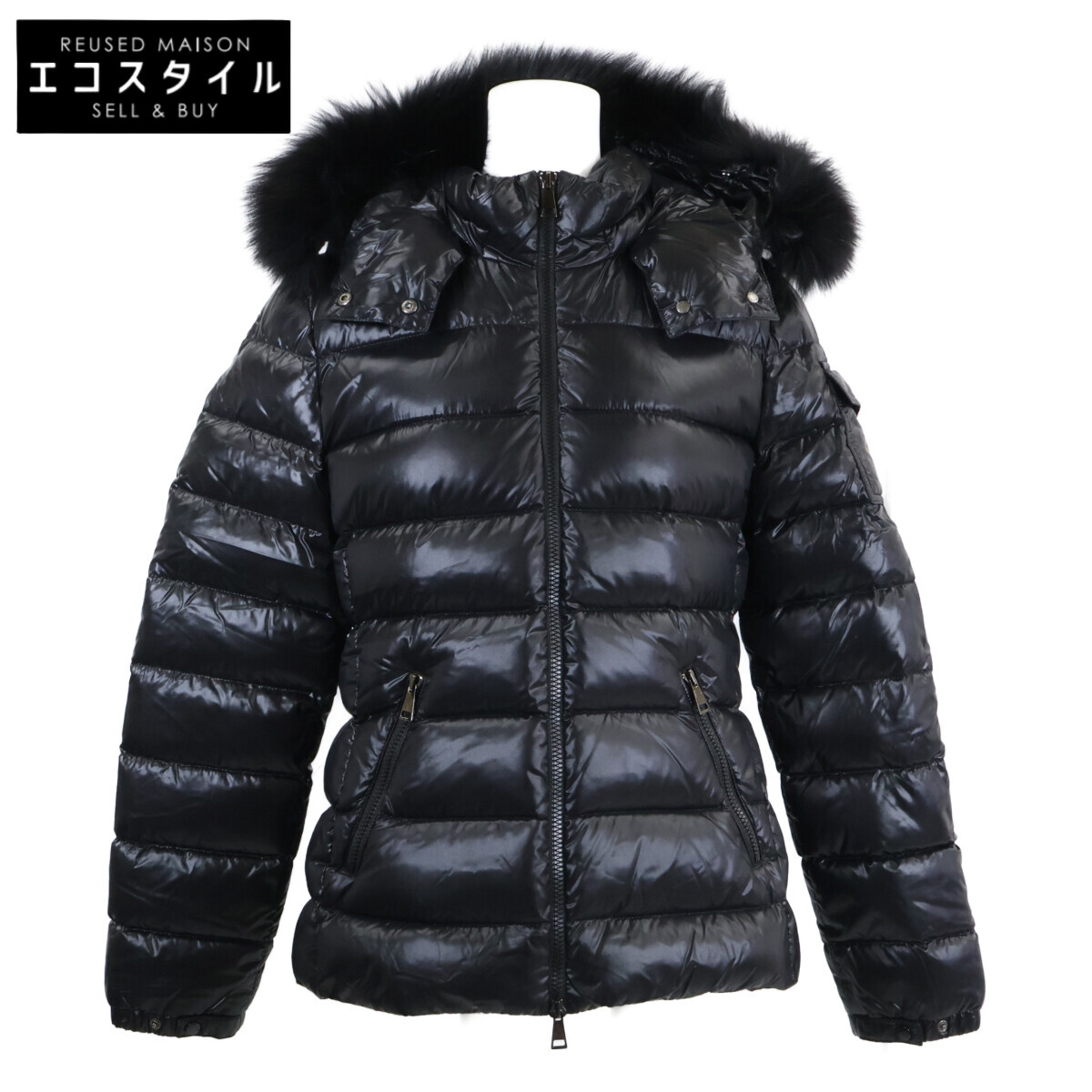 MONCLER モンクレール BADYFUR ファー/フード付 ダウンジャケット 3 ブラック レディース 【中古】｜ブランドリユース エコスタイル 107,690円