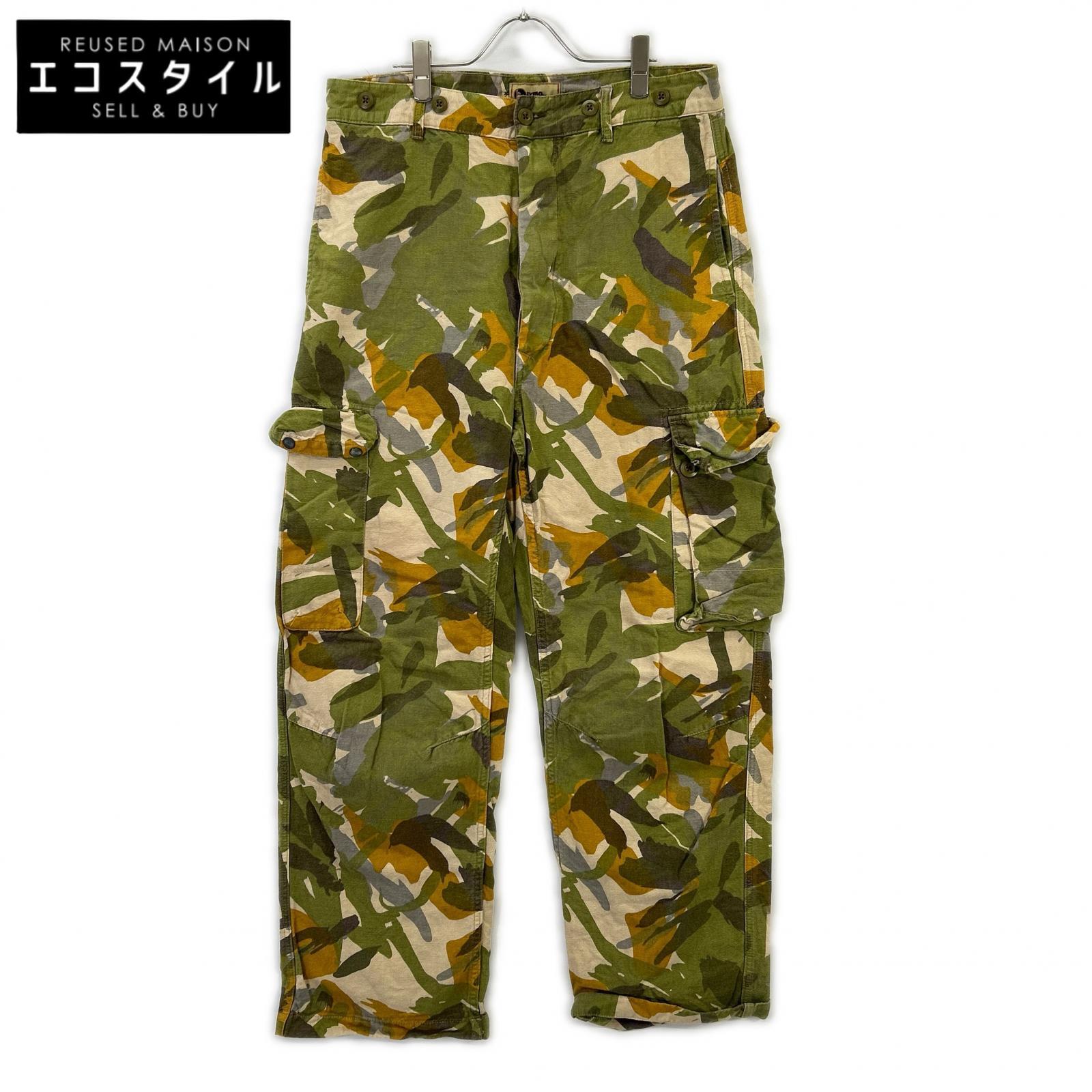 NIGEL CABOURN ナイジェルケーボン 8042-13-50010 LYBROライブロ カモフラリネン混カーゴパンツ ボトムス   34 カーキ メンズ 【中古】