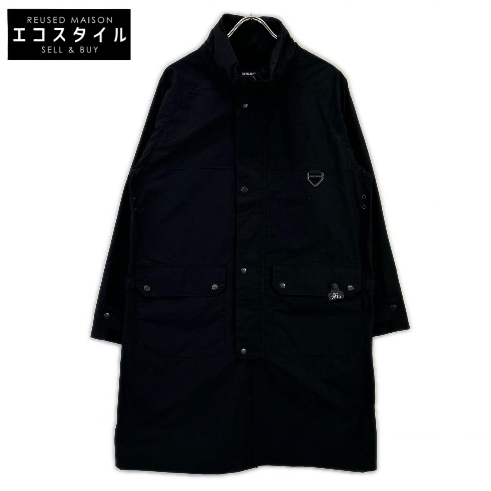 DIESEL ディーゼル A00029-J-ACKER-0TAYE テクノポプリンコットンタッチコート コート S ブラック メンズ 【中古】|ブランドリユース エコスタイル