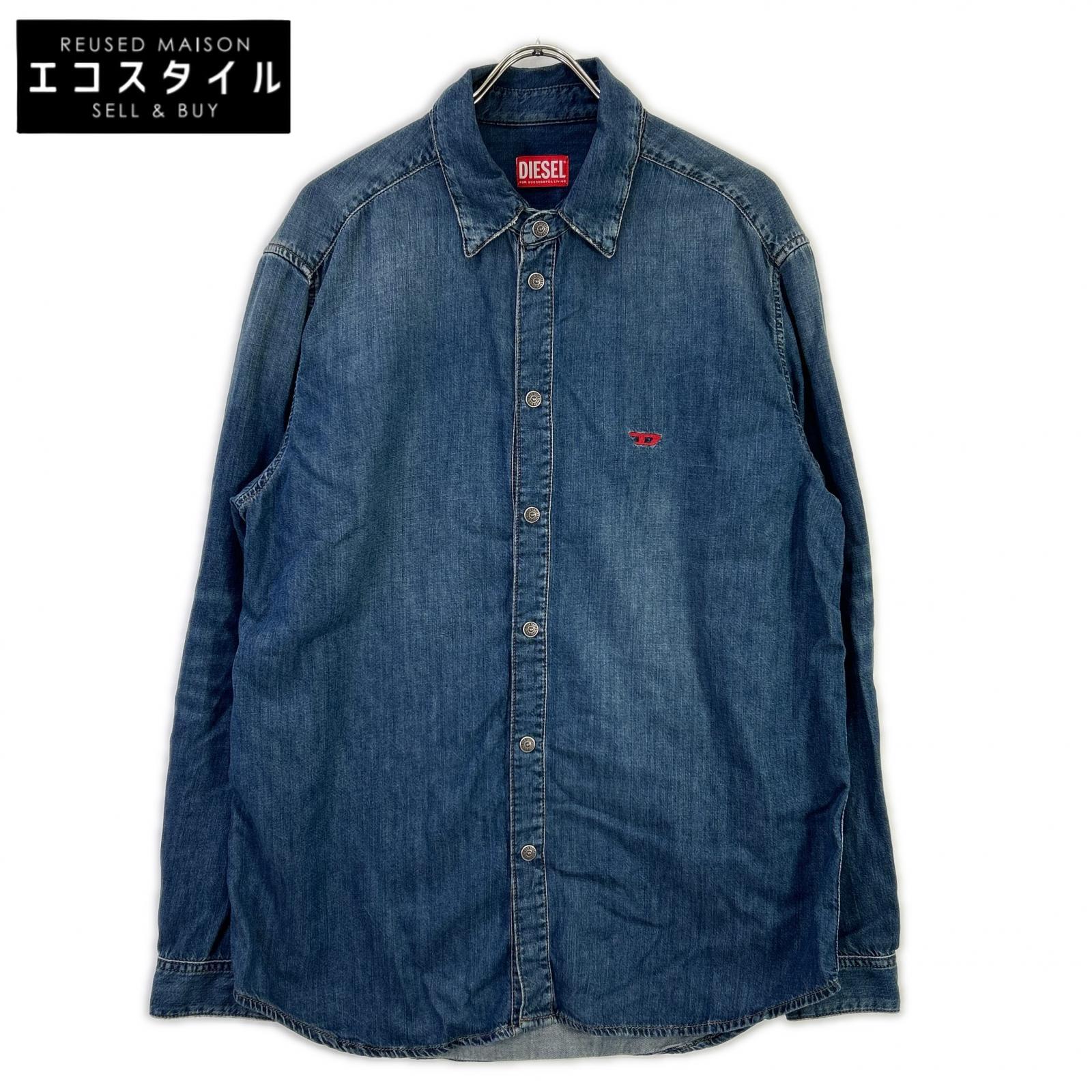 DIESEL ディーゼル A03534 D-SIMPLY ジーンズプルオーバー トップス   M 青色 メンズ 【中古】