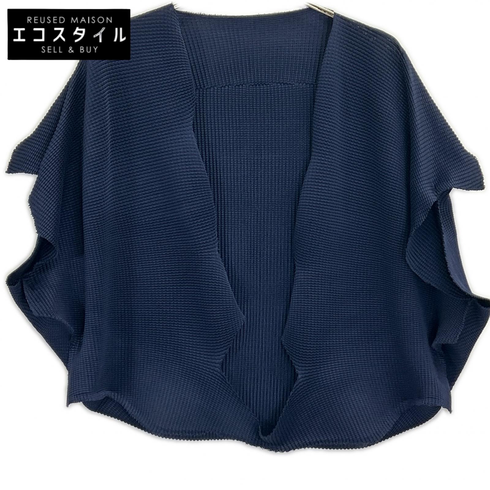 MeISSEYMIYAKE ミーイッセイミヤケ MI61KO224 米国海軍 ワーヘル筋目 ジレー トップス   書きあらわす皆無 米国海軍 レディース 【中古】