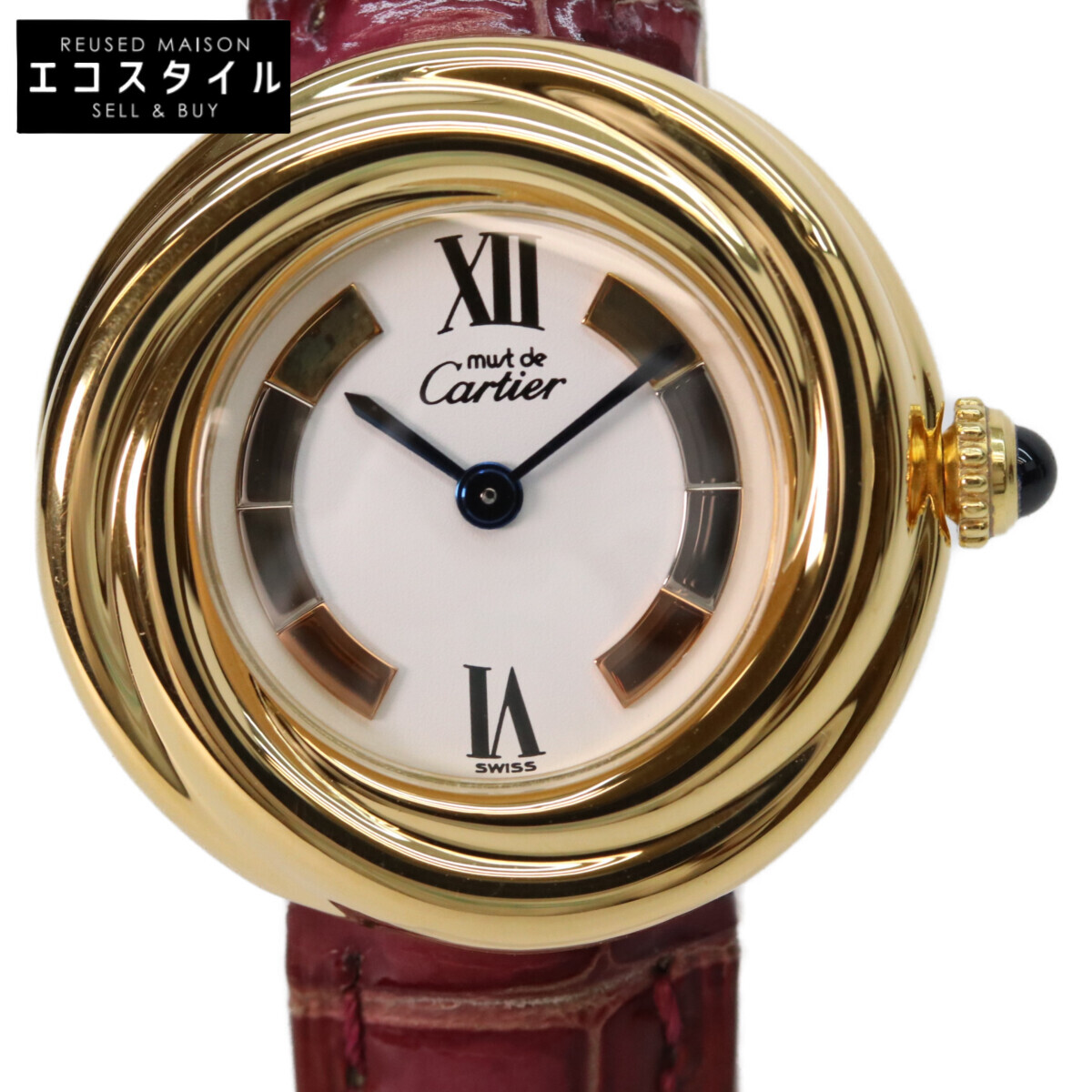 Cartier カルティエ 925 W1010644 マストトリニティヴェルメイユSM サイドトリニティ QZ ウオッチ ゴールド/白いこと文字記号盤 レディース 【中古】