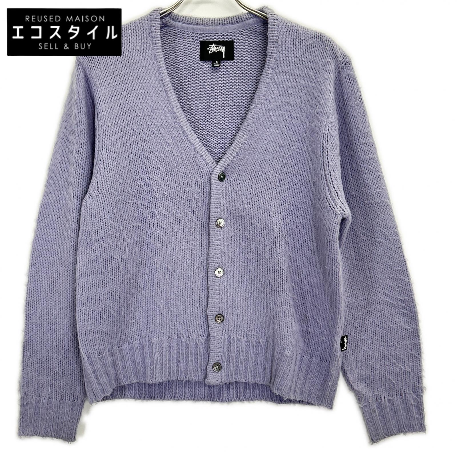 stussy ステューシー 117163  Brushedcardigan ライトパープル トップス   S ライトパープル メンズ 【中古】