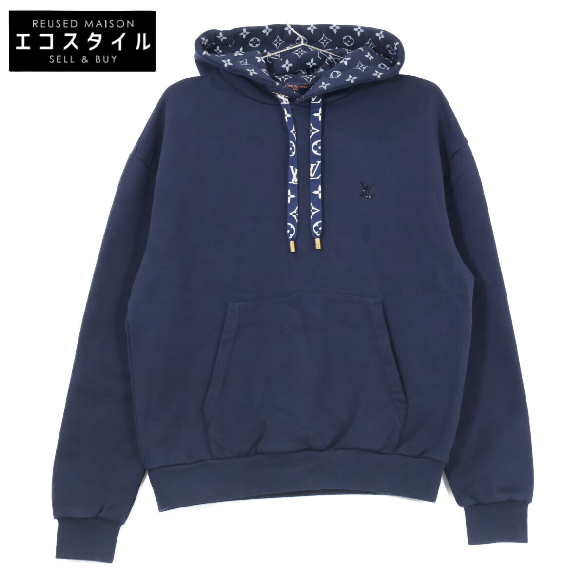 LOUIS VUITTON ルイヴィトン 【美品/国内定まり/25年製】RM252MQ ZA8 HSY25X 綿織物 ティーシャツ パーカー トップス XS 米国海軍 メンズ 【中古】