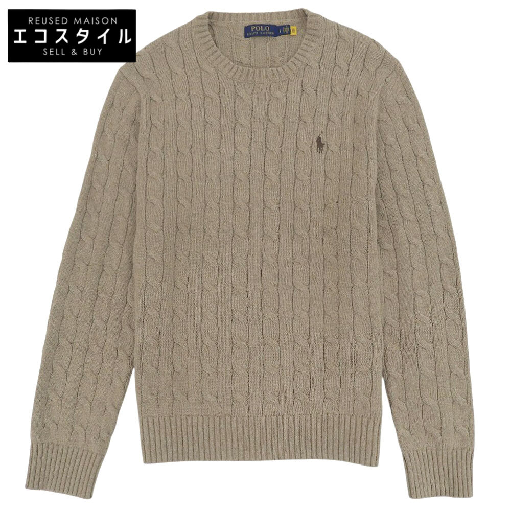 POLO RALPH LAUREN ポロ ラルフローレン 有線テレビ編み 編み物スウェーター トップス メンズ ベージュ L トップス   L ベージュ メンズ 【中古】