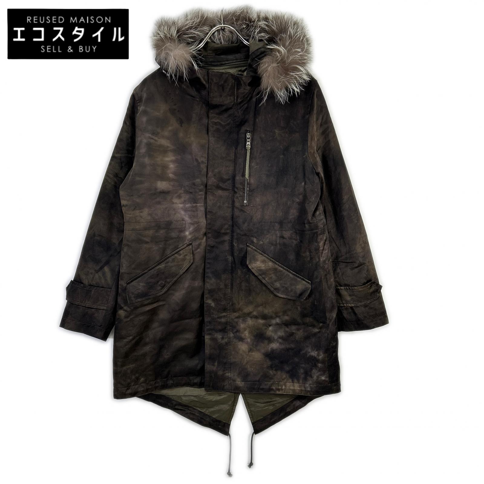 EPOCA UOMO エポカウォモ シルバーフォックスファー付 注染モッズ 厚地の外套 厚地の外套   46 カーキ メンズ 【中古】