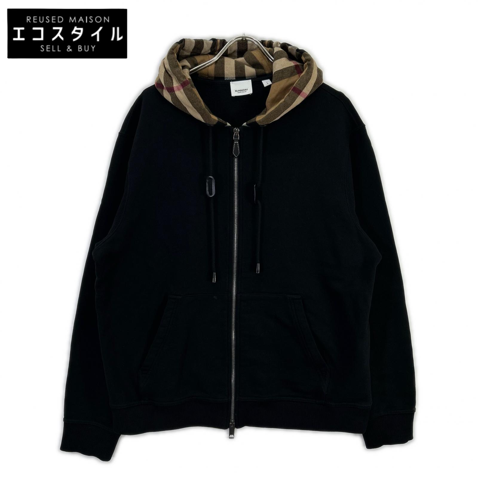 BURBERRY バーバリー WILLOWCHK 8055868 ジップアップスウェットジャケット 上衣   L 黒いこと レディース 【中古】