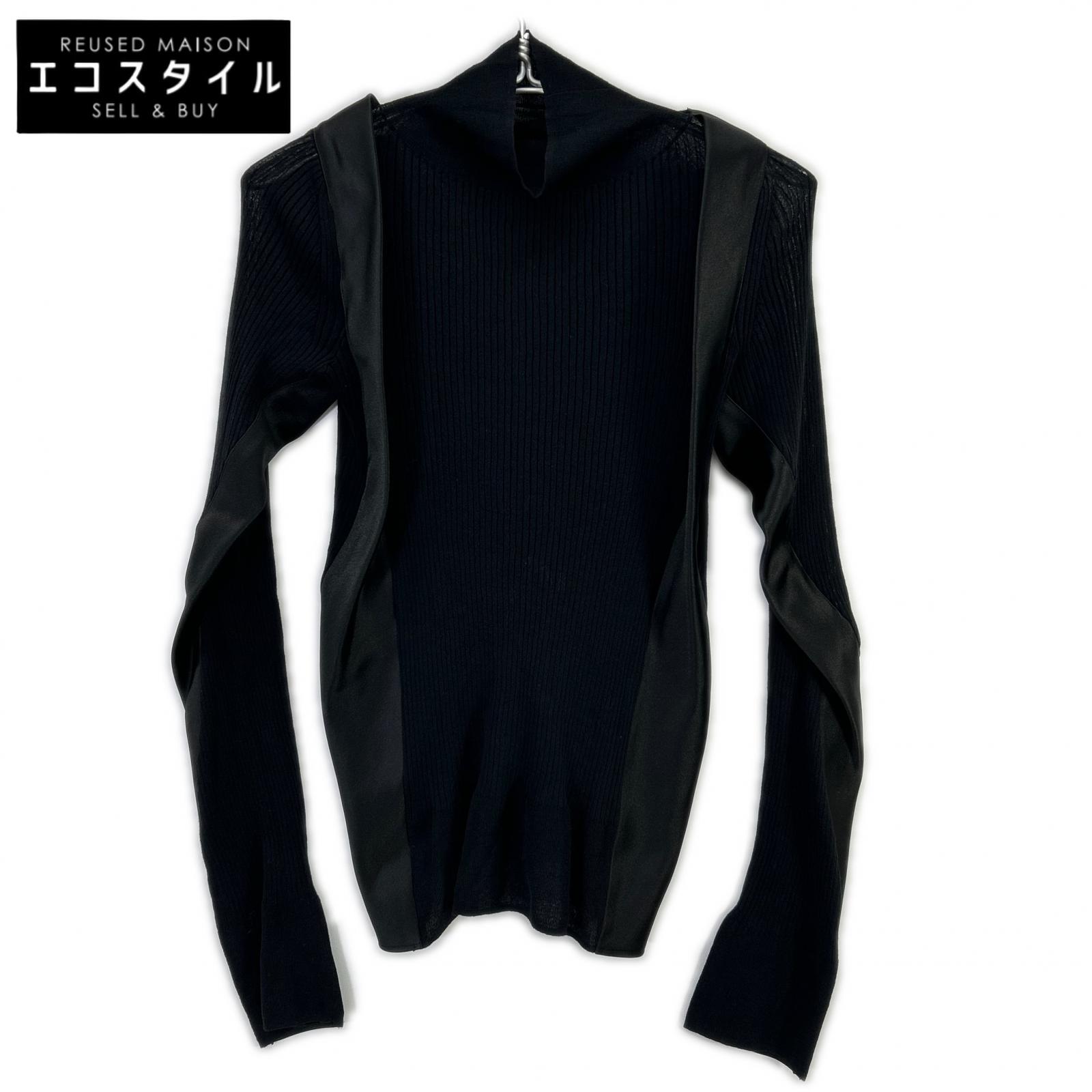 sacai サカイ 24-07233 黒いこと  24SS ドッキングリブニットプルオーバー トップス   2 黒いこと レディース 【中古】
