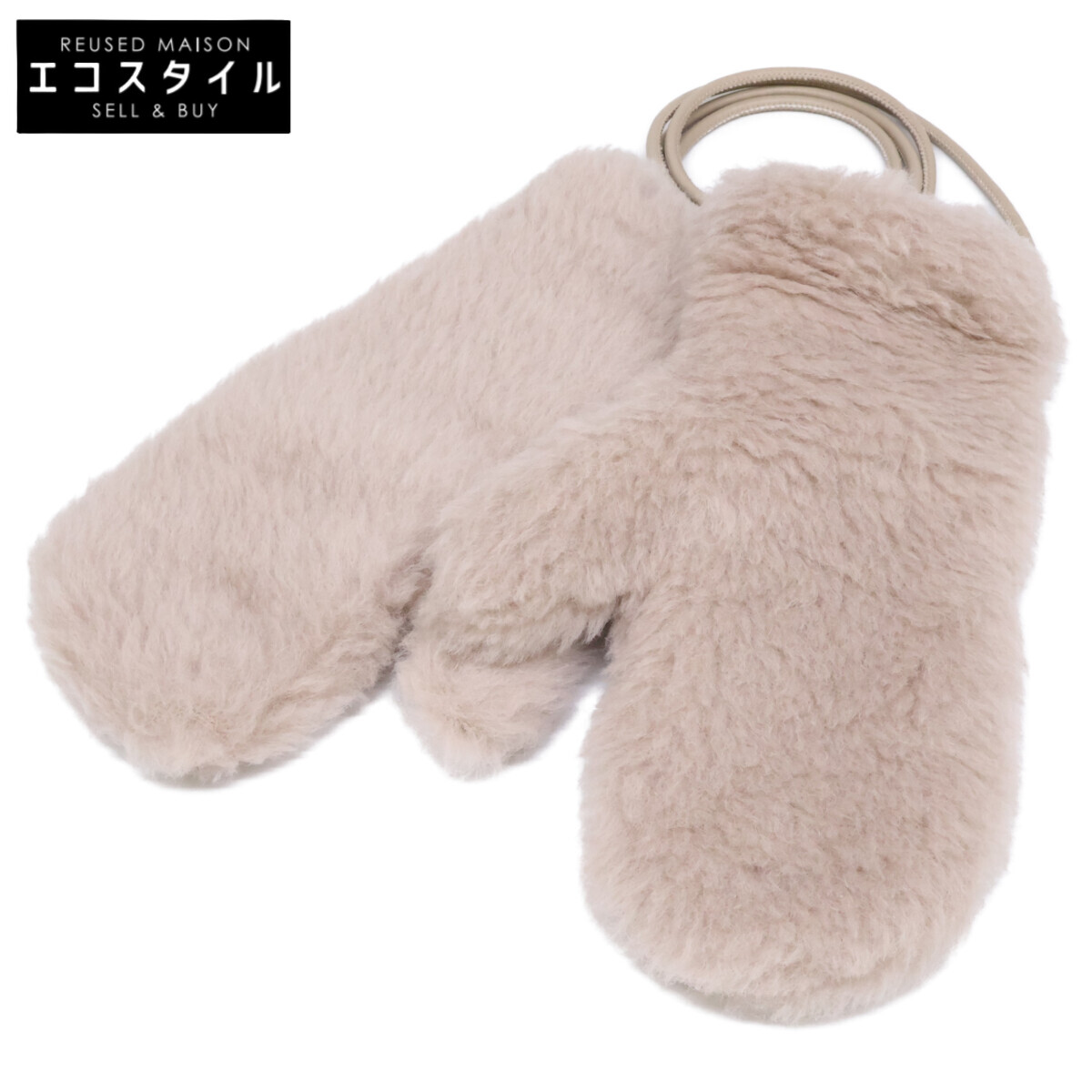 Max Mara マックスマーラ 【美品】24AW OMBRATO オンブラート 手入らず羊毛/アルパカ/地絹 テディベア ミトン 地球儀   ベージュ レディース 【中古】