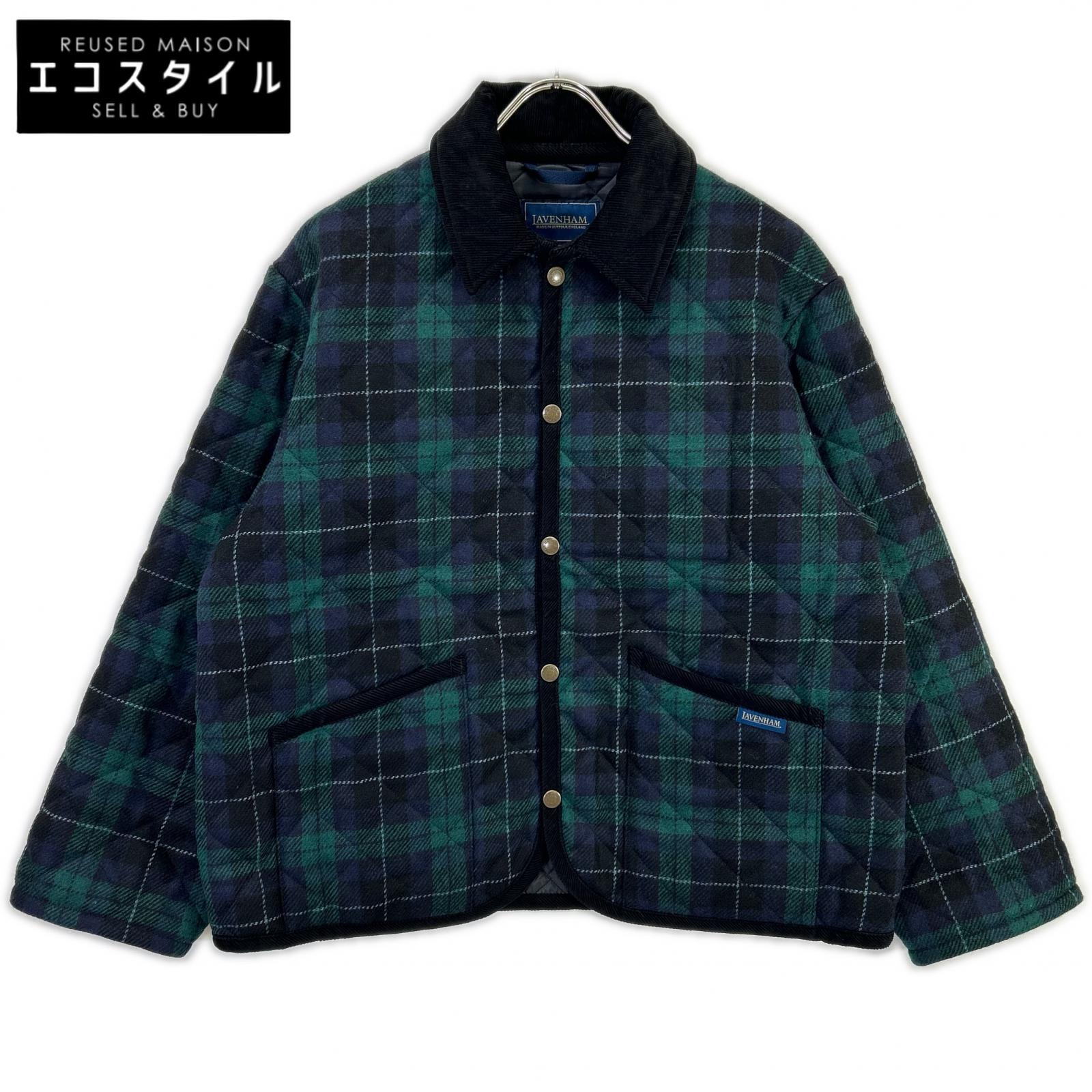LAVENHAM ラベンハム LV12175 J51 TEYNHAM/テイナム 米国海軍×緑であること 羊毛 襟コール天 ブラックウォッチ ダイヤキルティングジャケット 上衣   38 米国海軍×緑であること レディース 【中古】