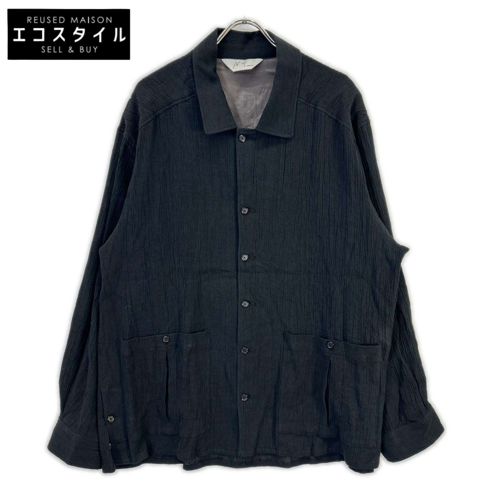 ANCELLM アンセルム ANC-SH92 黒いこと CREPE SHIRT JACKET トップス   黒いこと メンズ 【中古】