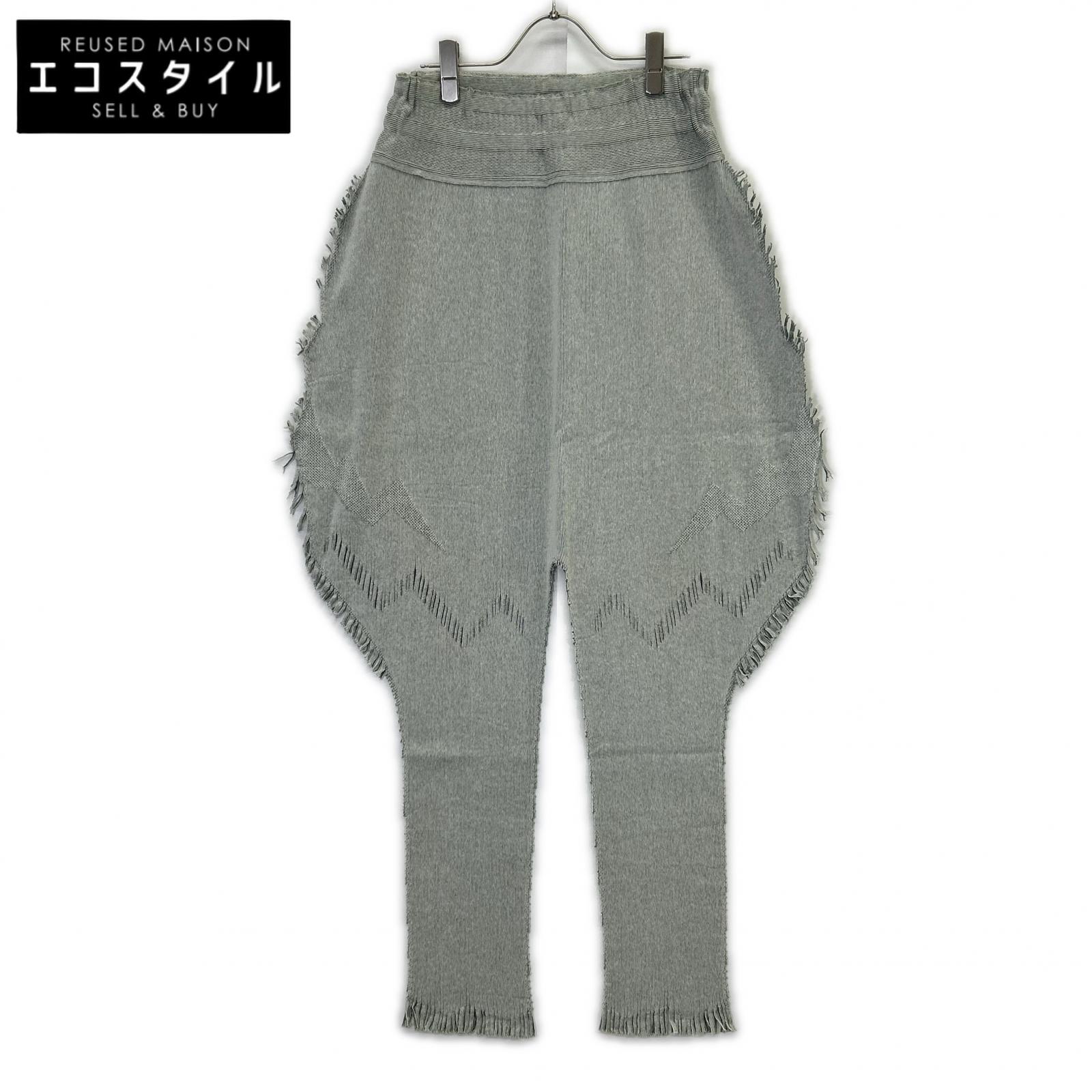 ISSEY MIYAKE イッセイミヤケ IF84KF592 薄墨色 フリンジ サルエルパンツ ボトムス   2 薄墨色 レディース 【中古】