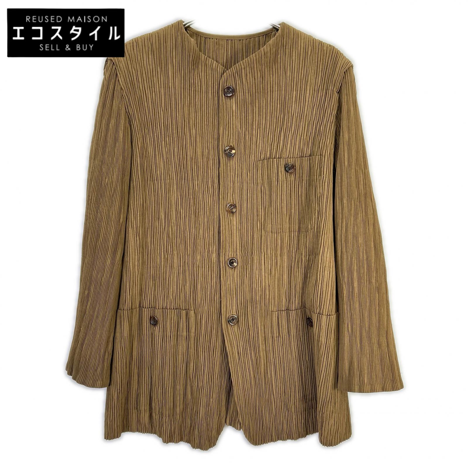 ISSEY MIYAKE イッセイミヤケ IM82-FD904 赤銅色 否色つや 筋目上衣 上衣   M 赤銅色 レディース 【中古】