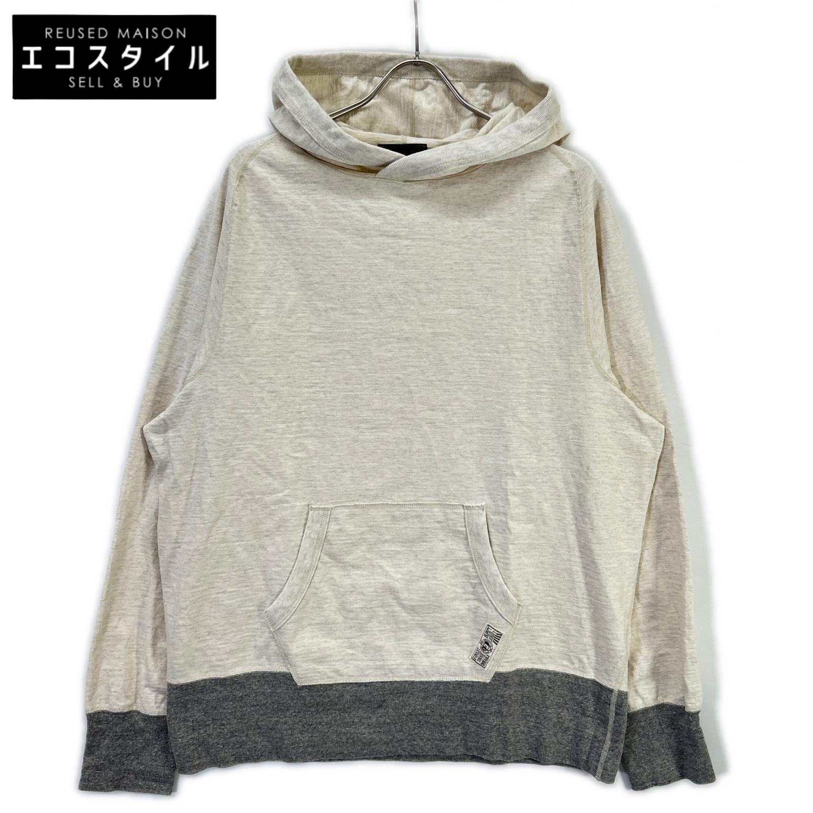 NIGEL CABOURN ナイジェルケーボン 8050-00-20040  50s 10.9薬局衡オンス BUMPY JERSEY パーカー トップス   52 象牙色×薄墨色 メンズ 【中古】