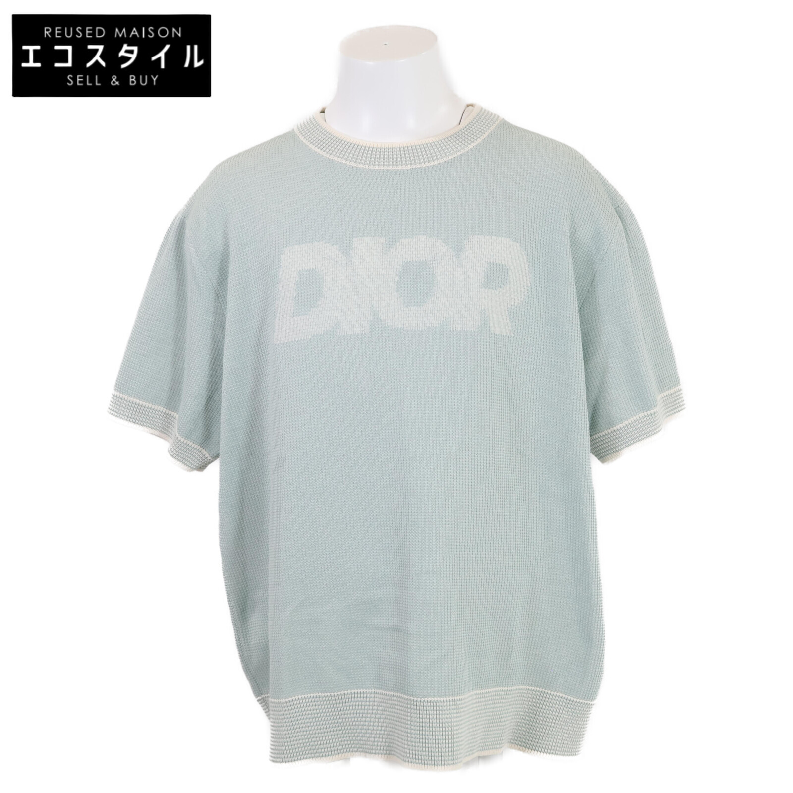 Dior HOMME ディオールオム 【美品/国内置き目/23年製】393M653AT563 綿織物ｘポリエステル トラマートニット プルオーバー トップス XL 緑であること メンズ 【中古】