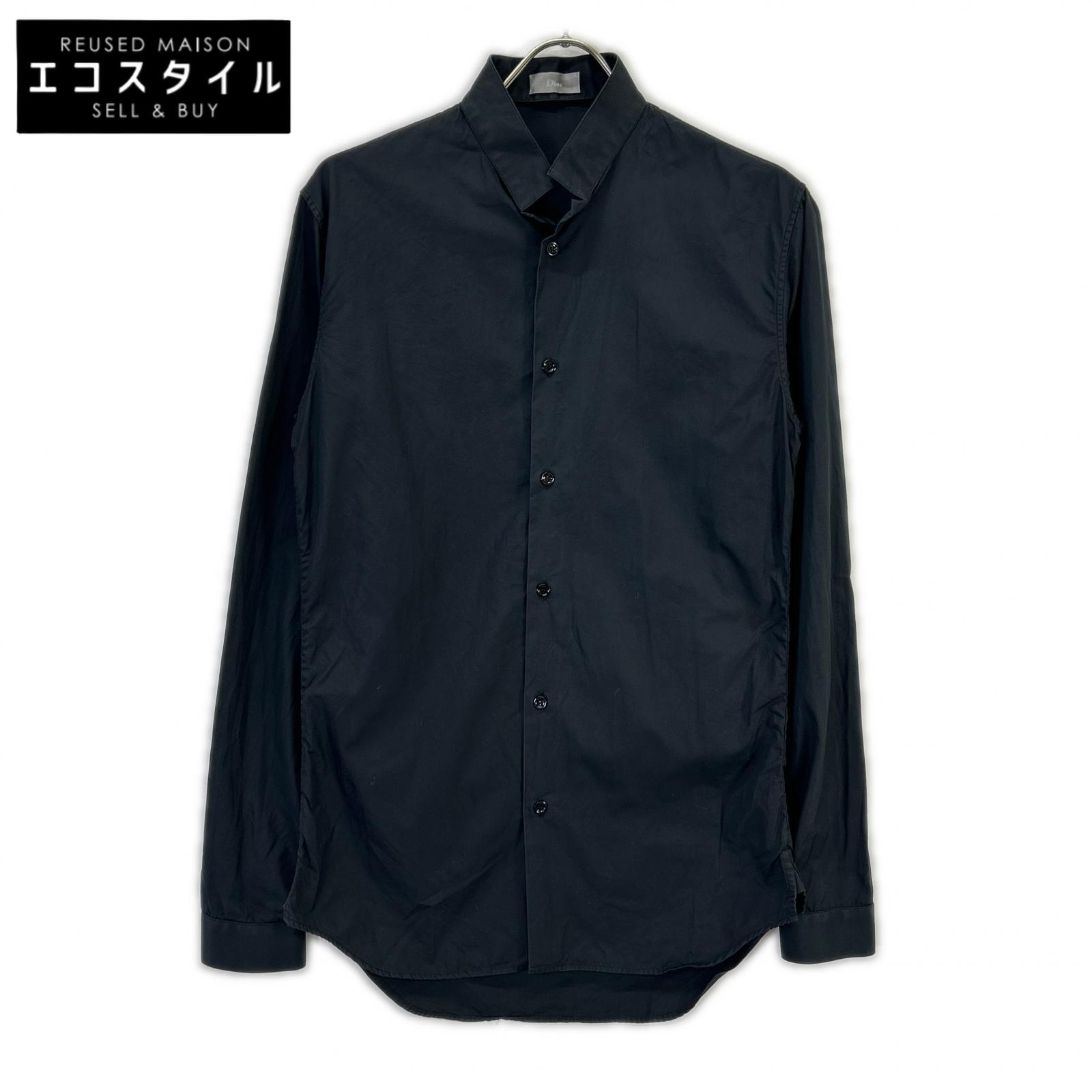 Dior HOMME ディオールオム 米国海軍 163C505A1581 照明ランプ色つや 綿織物ブロード 御召しもの プルオーバー トップス   37 黒いこと メンズ 【中古】