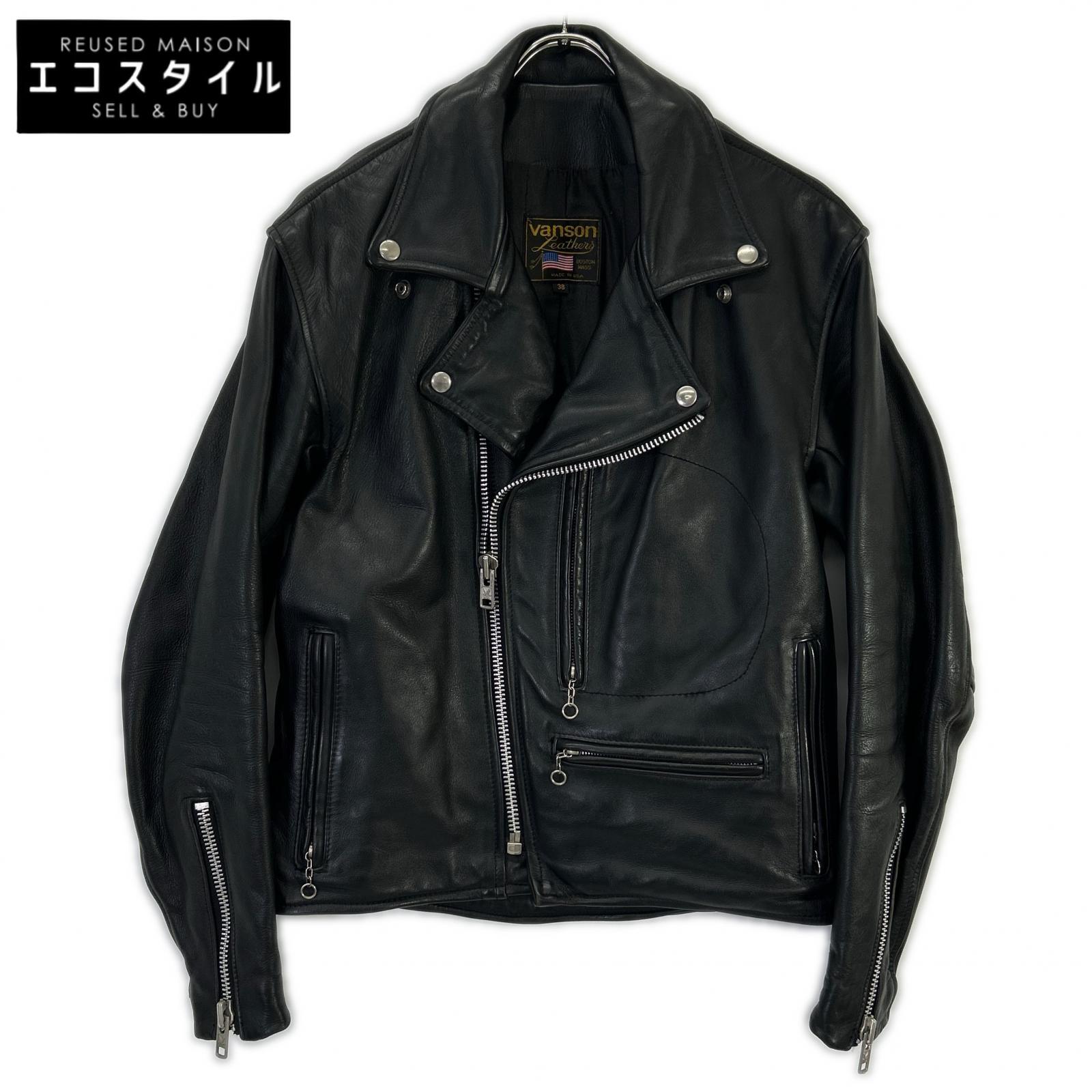 VANSON バンソン USA製 ドミネーター 黒いこと ダブルライダースジャケット 上衣   38 黒いこと メンズ 【中古】