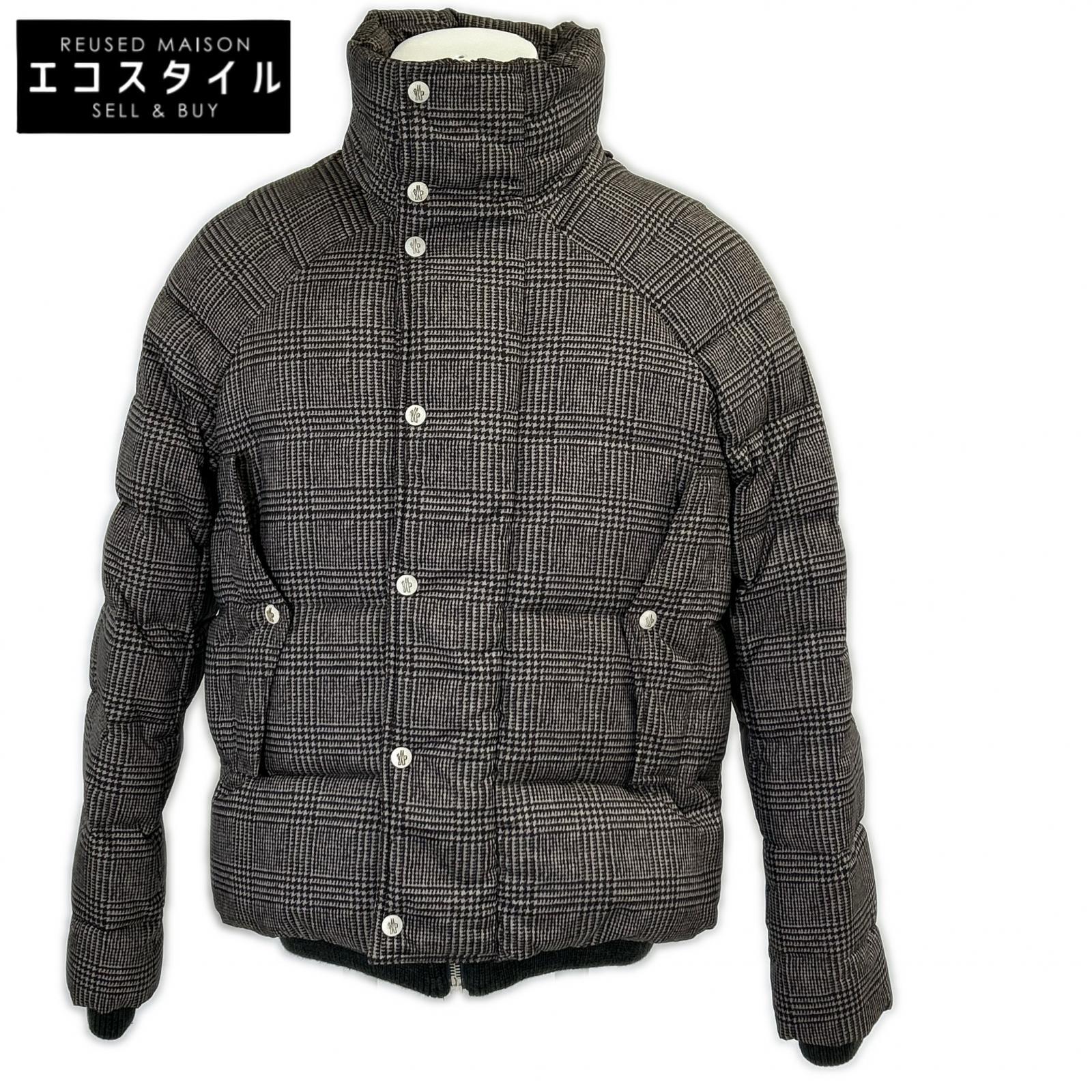 MONCLER GAMME BLUE モンク軌跡 チュインガム青碧 グレンチェックプリント 落ち込む上衣 2 赤銅色 メンズ 【中古】