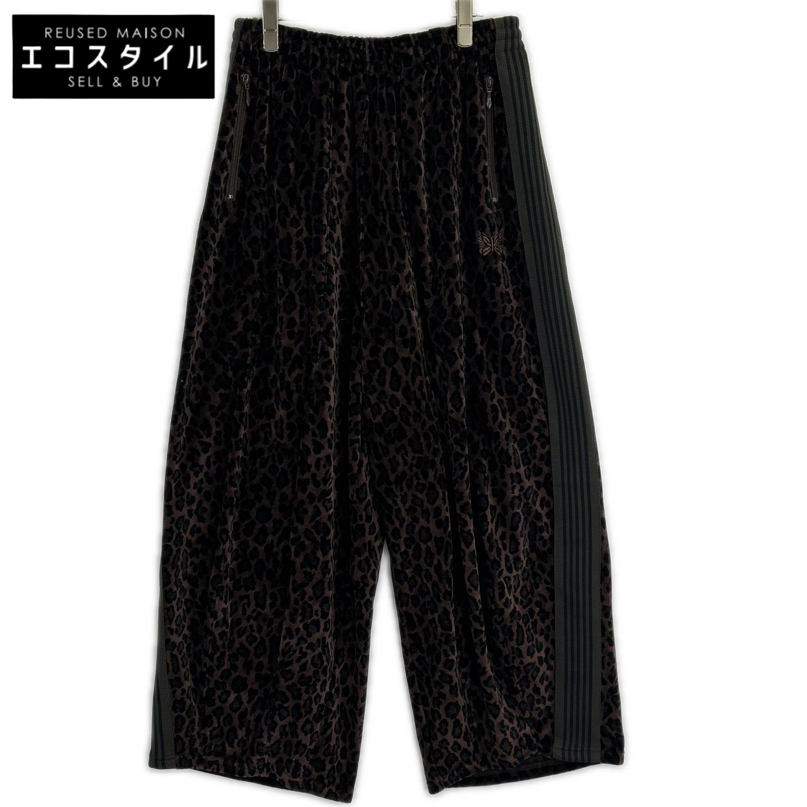 needles ニードルズ RW1506 赤銅色 天鵞絨 レオパード Track H.D.Pants ヒザデルトラックパンツ 宇宙カプセル寄せ合わせ ボトムス   XS 赤銅色／黒いこと メンズ 【中古】