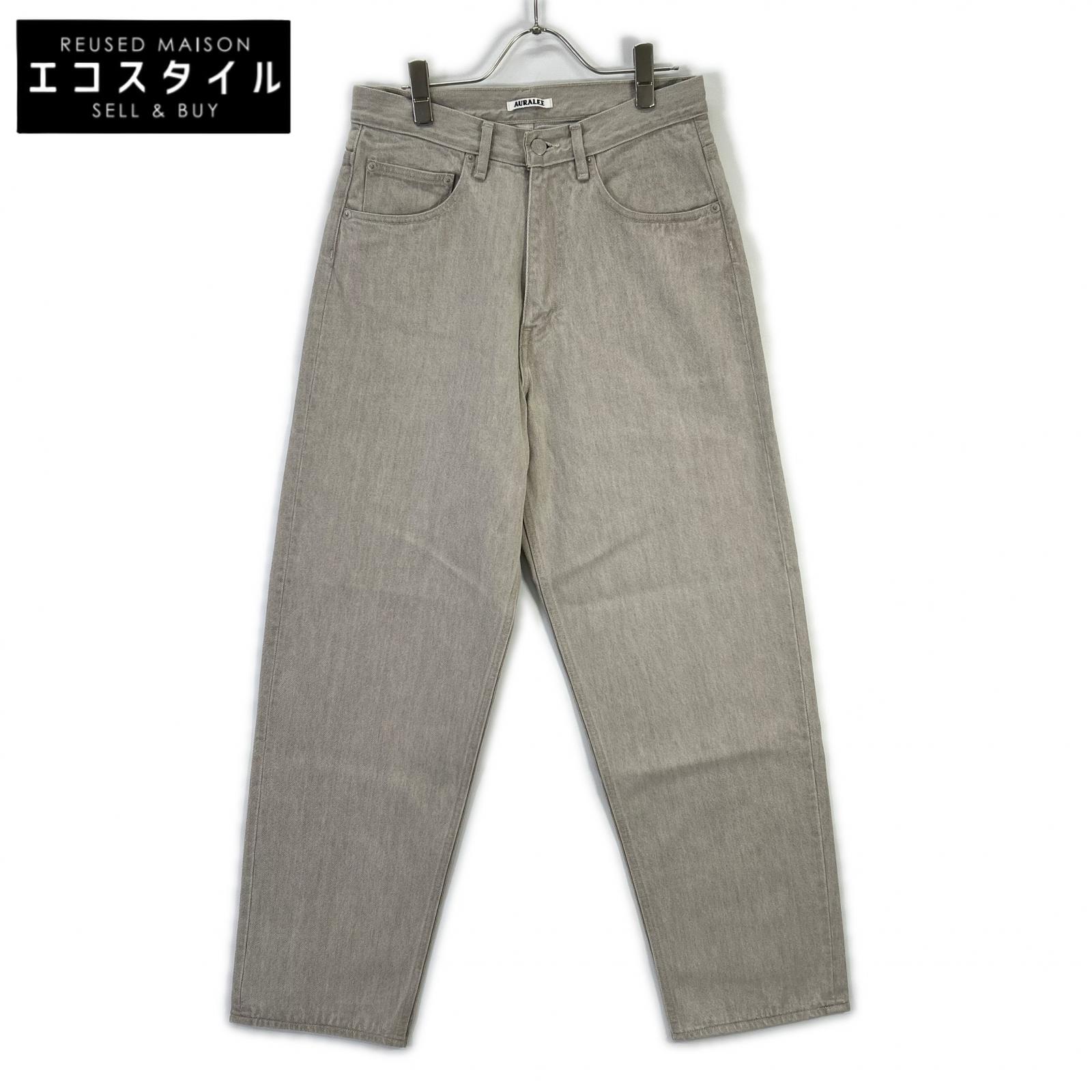 AURALEE オーラリー 26SS A26SP02BD 薄墨色 FADED HARD TWIST BROWN DENIM WIDE PANTS ボトムス   28 点火装置薄墨色 メンズ 【中古】