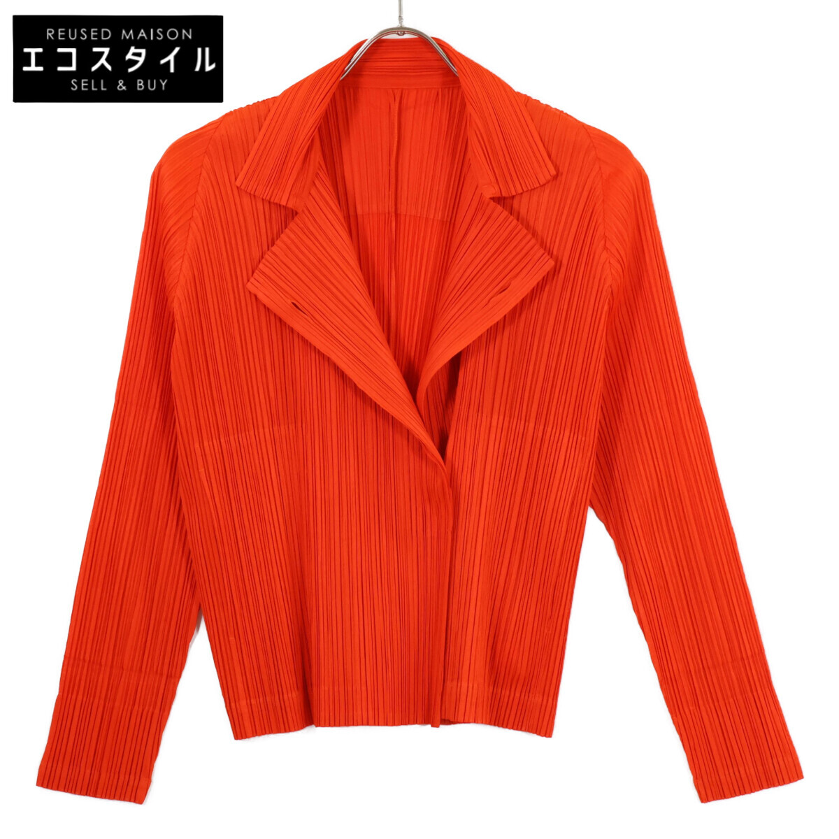 PLEATS PLEASE プリーツプリーズ 【美品/26SS】PP61JD122 MONTHLY COLORS FEBRUARY プリーツ 襟付き ジャケット 3 オレンジ レディース 【中古】|ブランドリユース エコスタイル