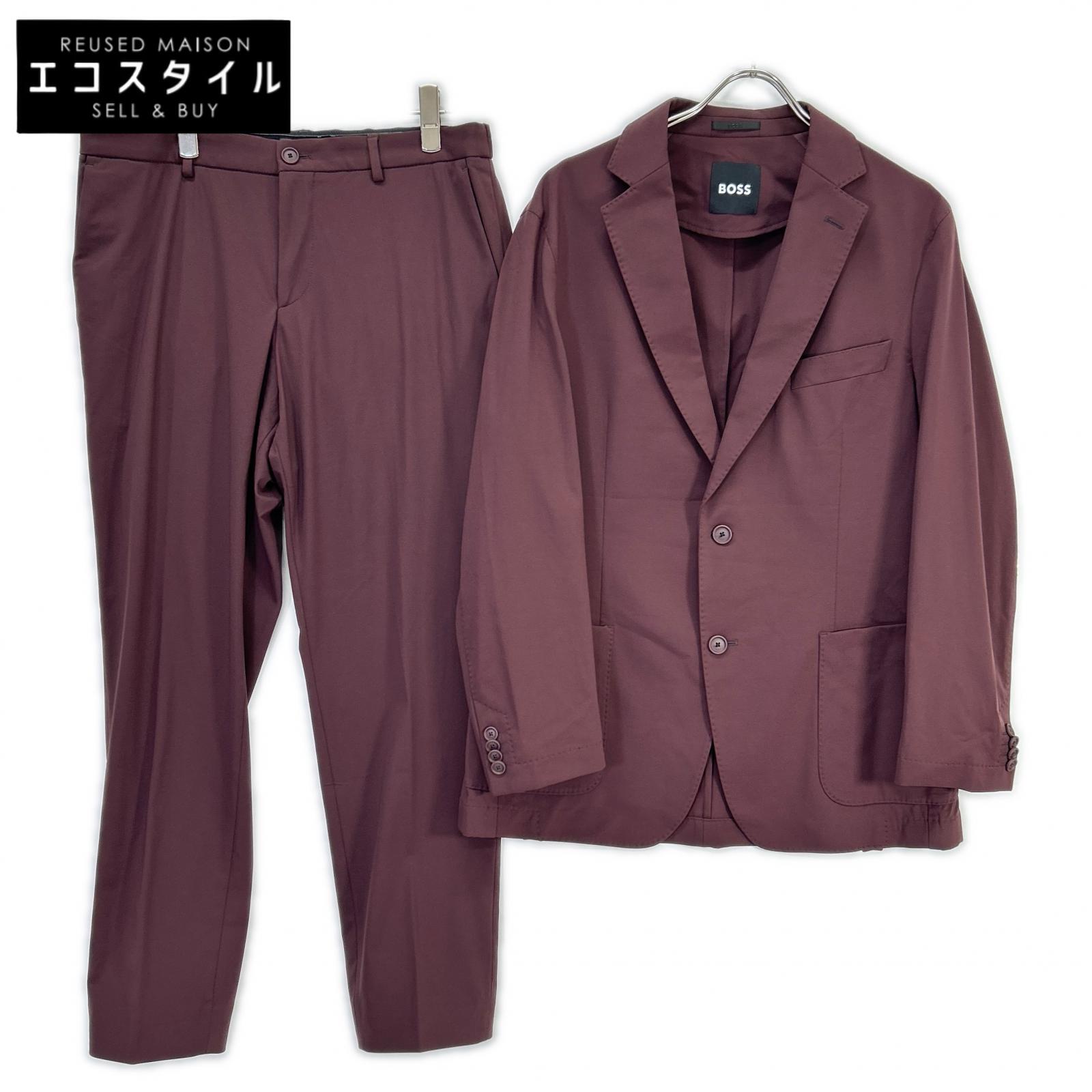 BOSS ボス ボルドー ナイロン Dressletic パフォーマンススリムフィット ジャケットパンツ セットアップ スーツ セットアップ 50/50 ブラウン メンズ 【中古】|ブランドリユース エコスタイル