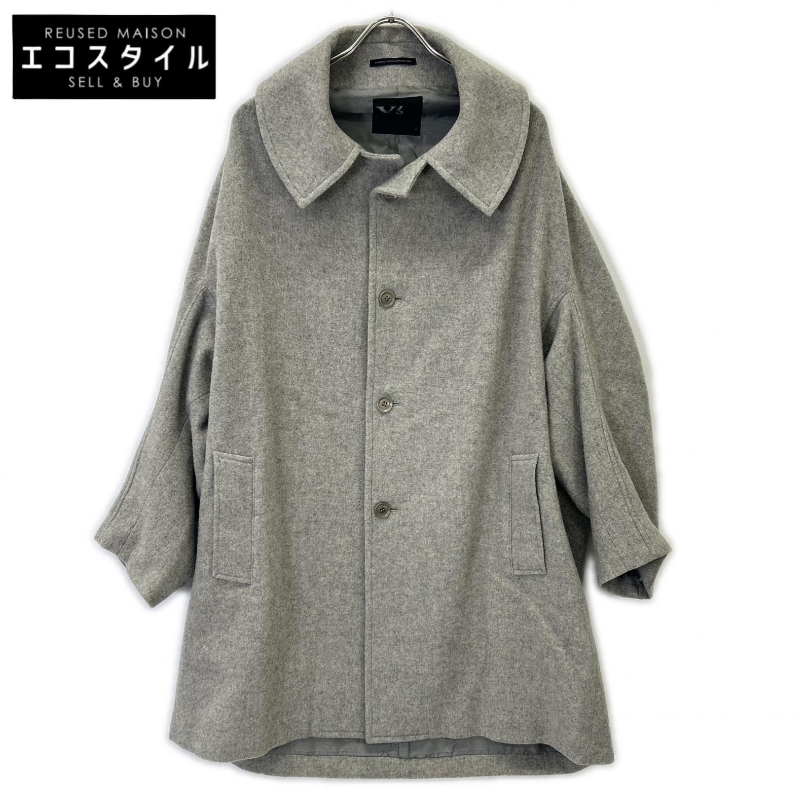 Y\u0027s ワイズ 薄墨色 YF-C24-125 Airy Mosser Design Sleeve Coat 厚地の外套   2 薄墨色 レディース 【中古】
