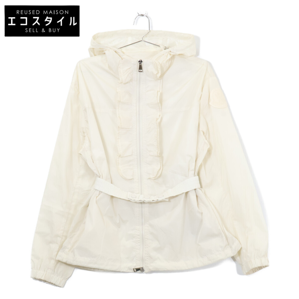MONCLER モンク軌跡 CINABRE JACKET ナイロン フーディジャケット 1 象牙色 レディース 【中古】