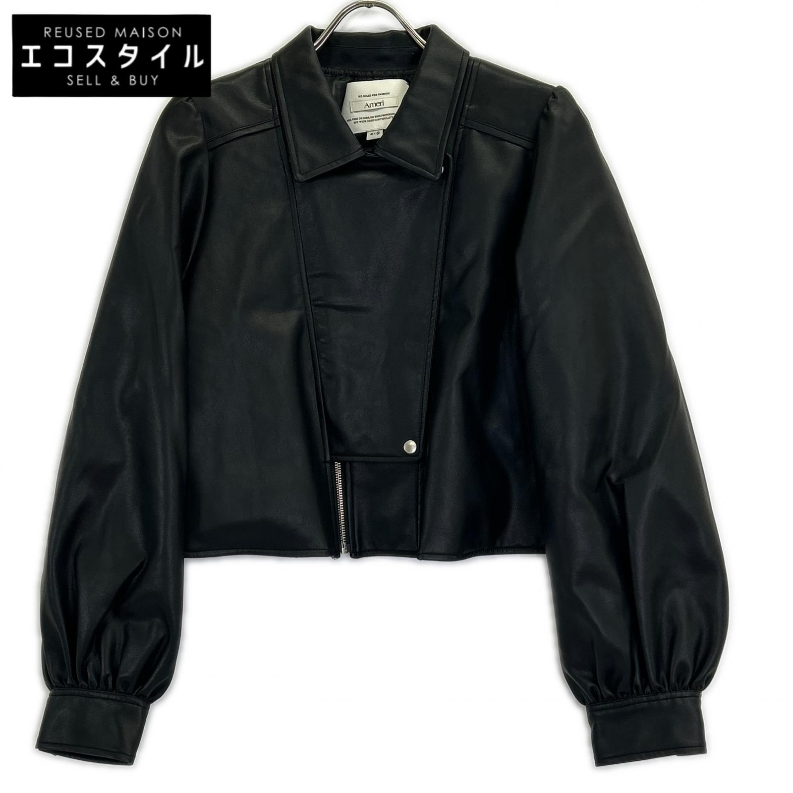 AMERI アメリ 黒いこと LADY GATHER RIDERS JACKET 上衣   M 黒いこと レディース 【中古】