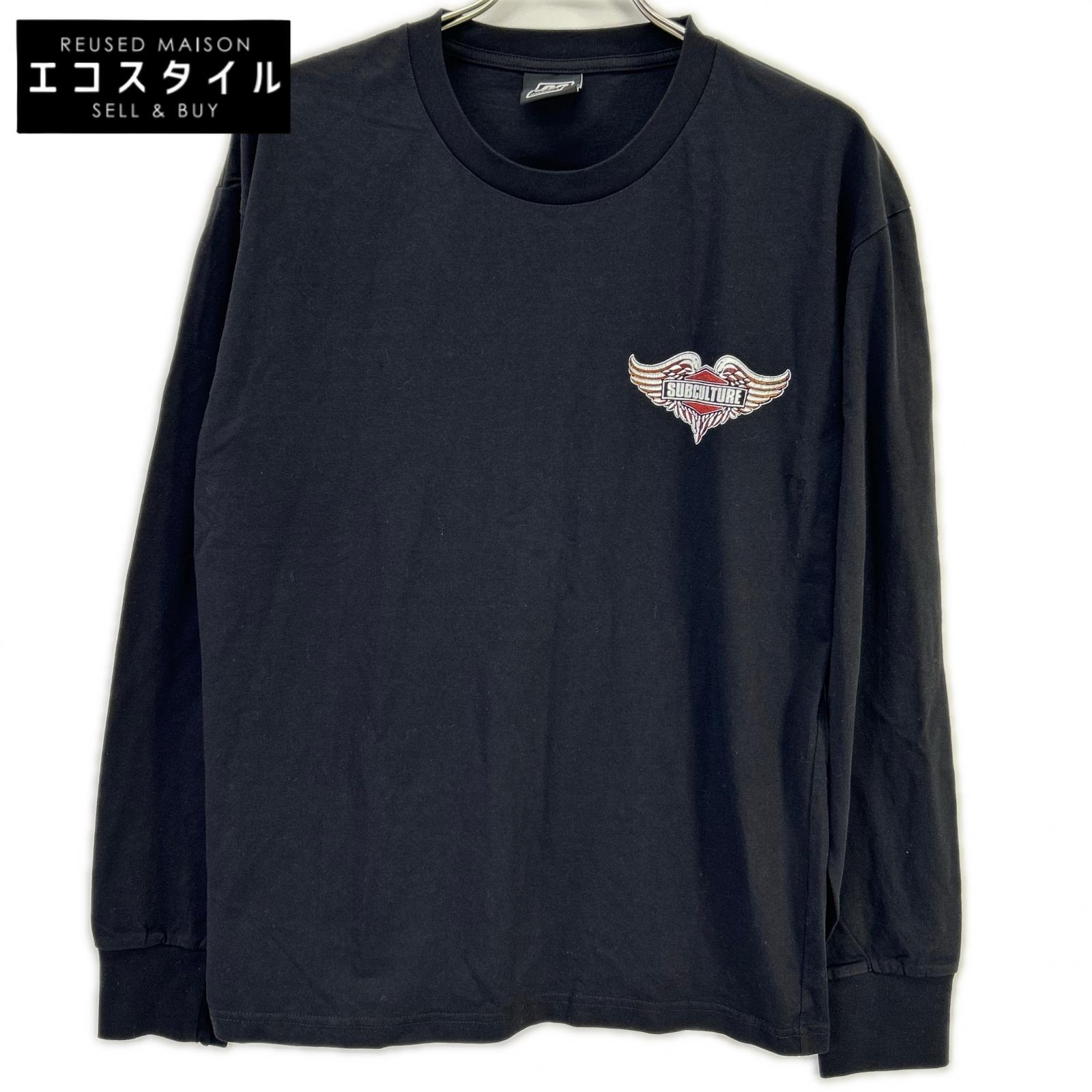 SC Subculture エスシー 補欠選手一般教養 23AW SCLT-A2301 黒いこと 綿織物 FEATHER EMBLEM LONGSLEEVE T-SHIRT トップス   1 黒いこと メンズ 【中古】