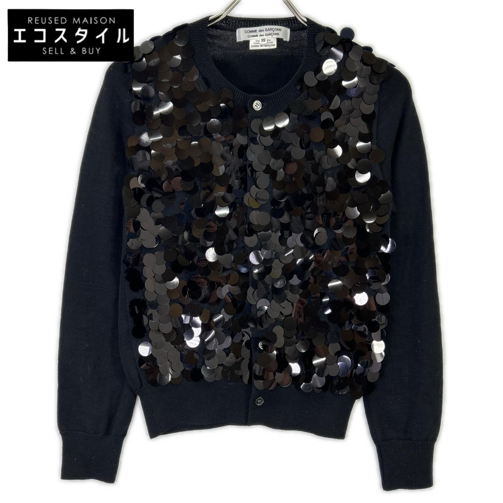 COMMEdesGARCONS COMMEdesGARCONS コムデギャルソンコムデギャルソン（コムコム） RB-N012 黒いこと スパンコール ジレー トップス   XS 黒いこと レディース 【中古】