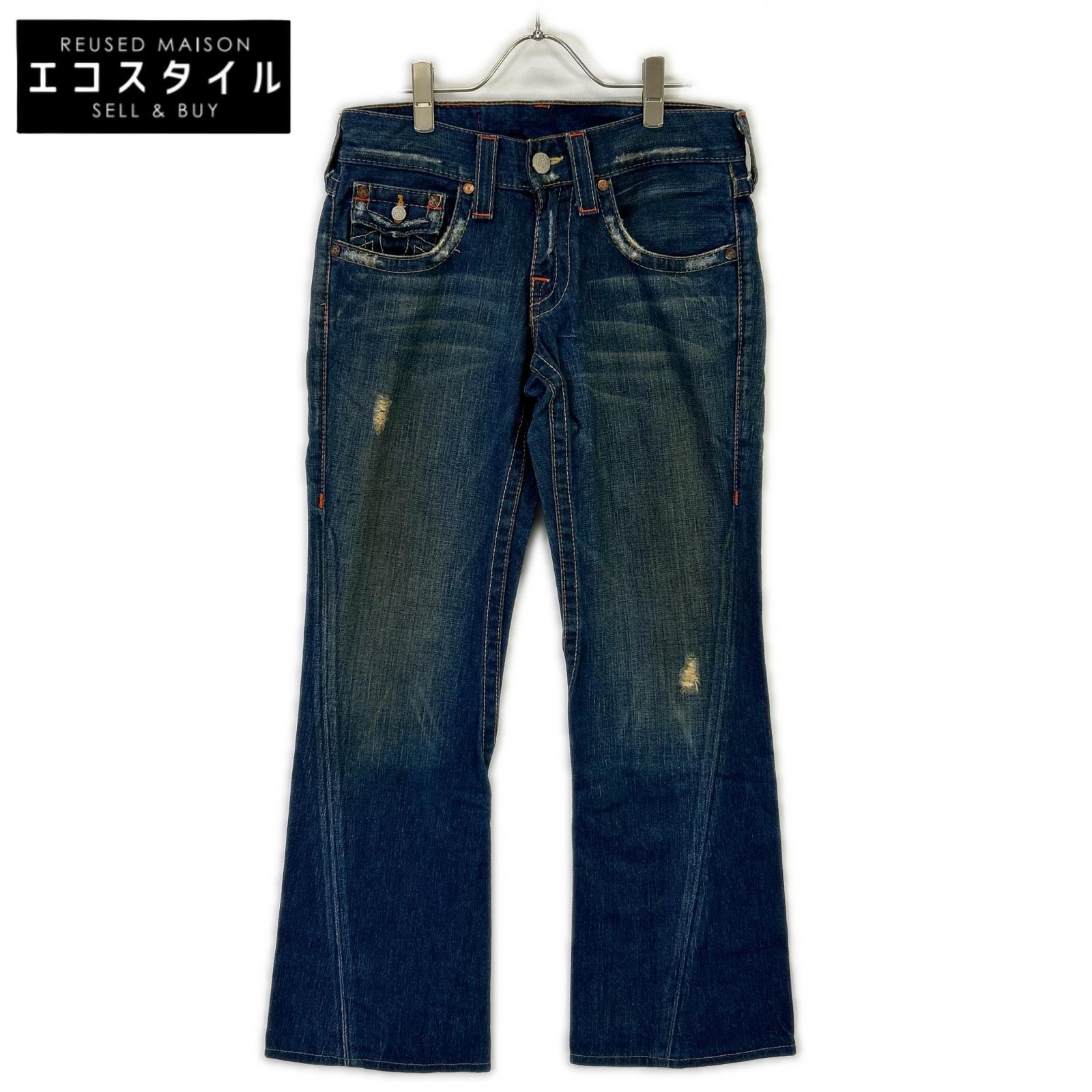 TRUE RELIGION トゥルーレリジョン 600126 04-803 ブルー JOEY USA製 ブーツカット デニムパンツ ボトムス 28&times;33 インディゴブルー メンズ 【中古】｜ブランドリユース エコスタイル