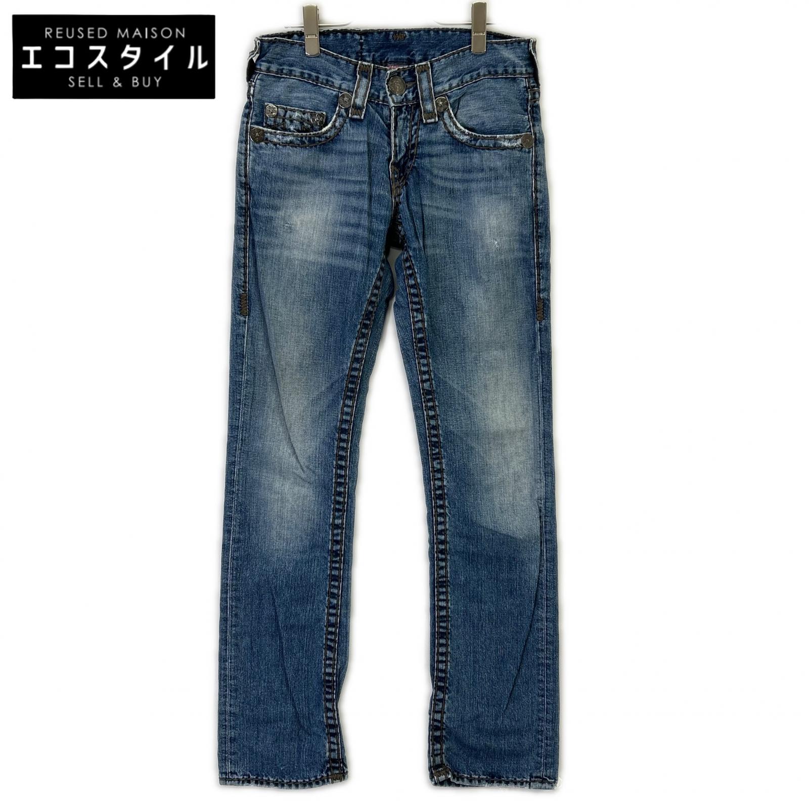 TRUE RELIGION トゥルーレリジョン 603805 24-800A80 BOBBY SUPER T USA製 デニムパンツ ボトムス 28 ブルー メンズ 【中古】｜ブランドリユース エコスタイル