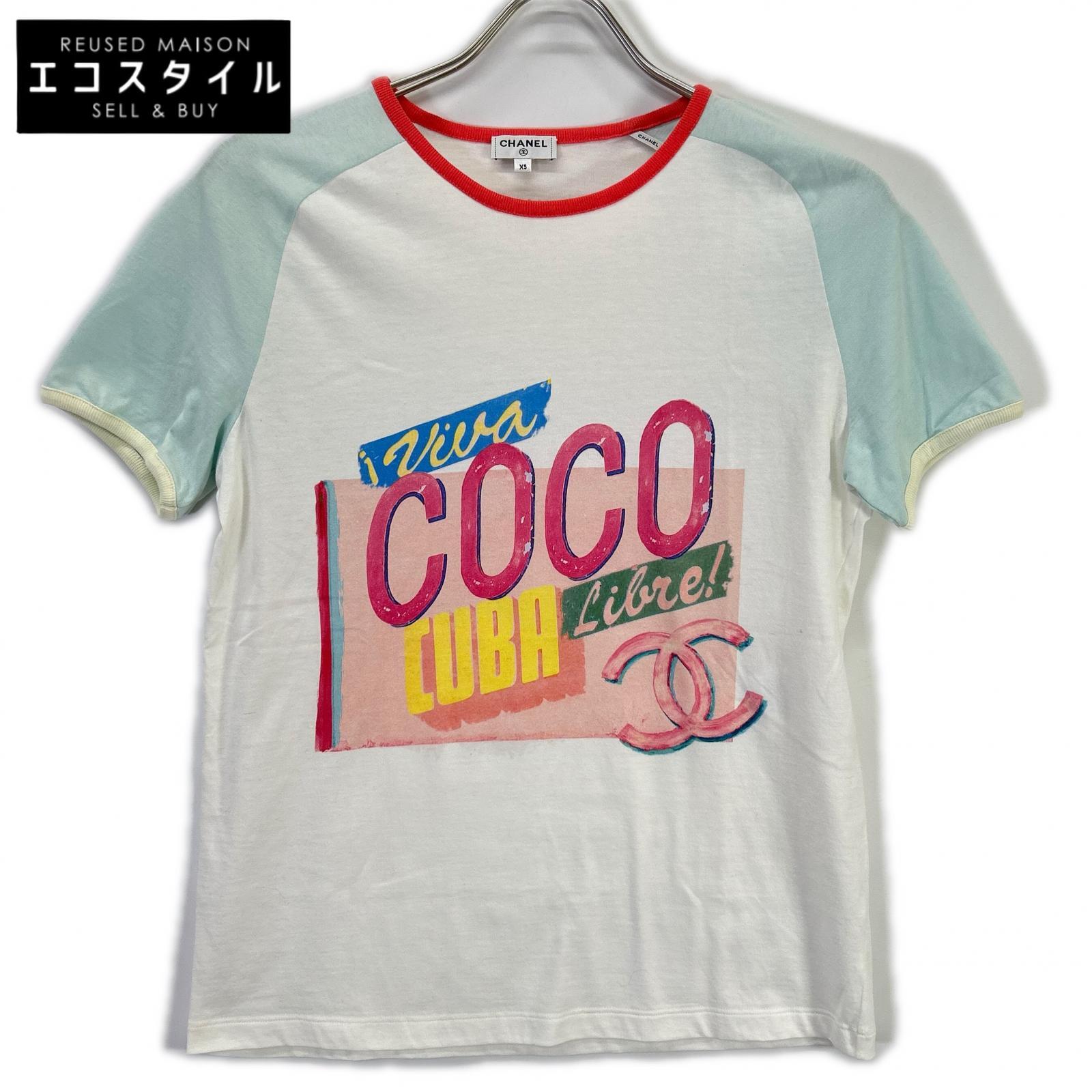 CHANEL シャネル 白いこと P55821K07323 ラグラン衣袂 ティーシャツ トップス   XS 白いこと レディース 【中古】