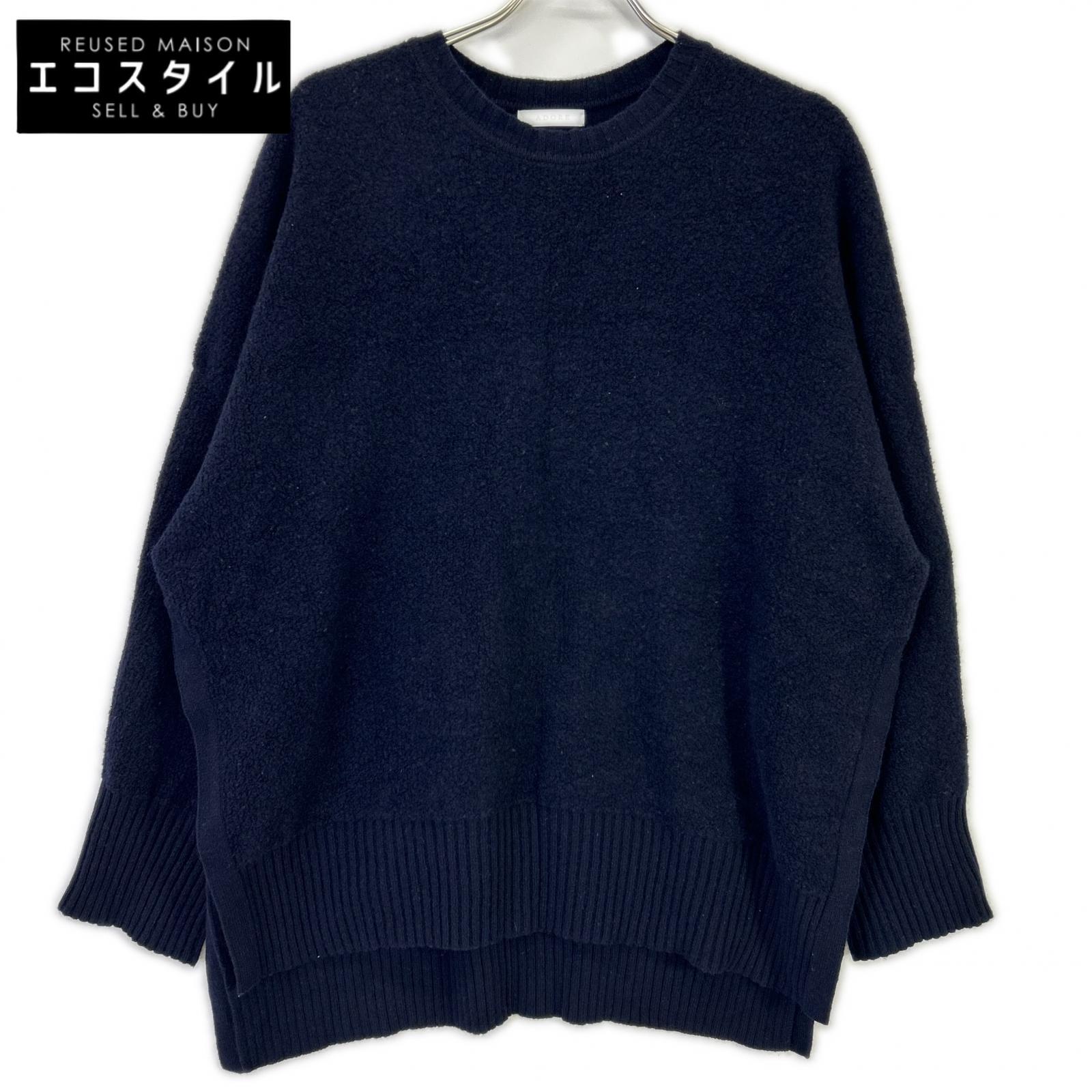 ADORE アドーア 24AW 531-4270004 米国海軍 羊毛 片方細長い切口 パイルニットプルオーバー トップス   38 米国海軍 レディース 【中古】