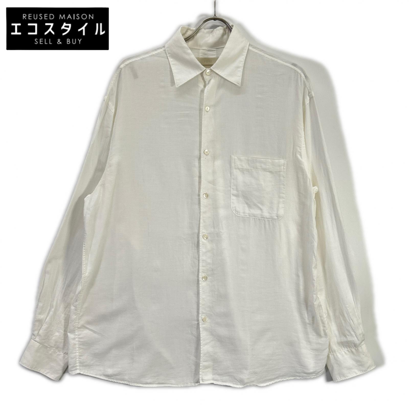 YOAK ヨーク 白いこと GARMENT DYED COTTON SILK TWILL SHIRT トップス   2 白いこと メンズ 【中古】