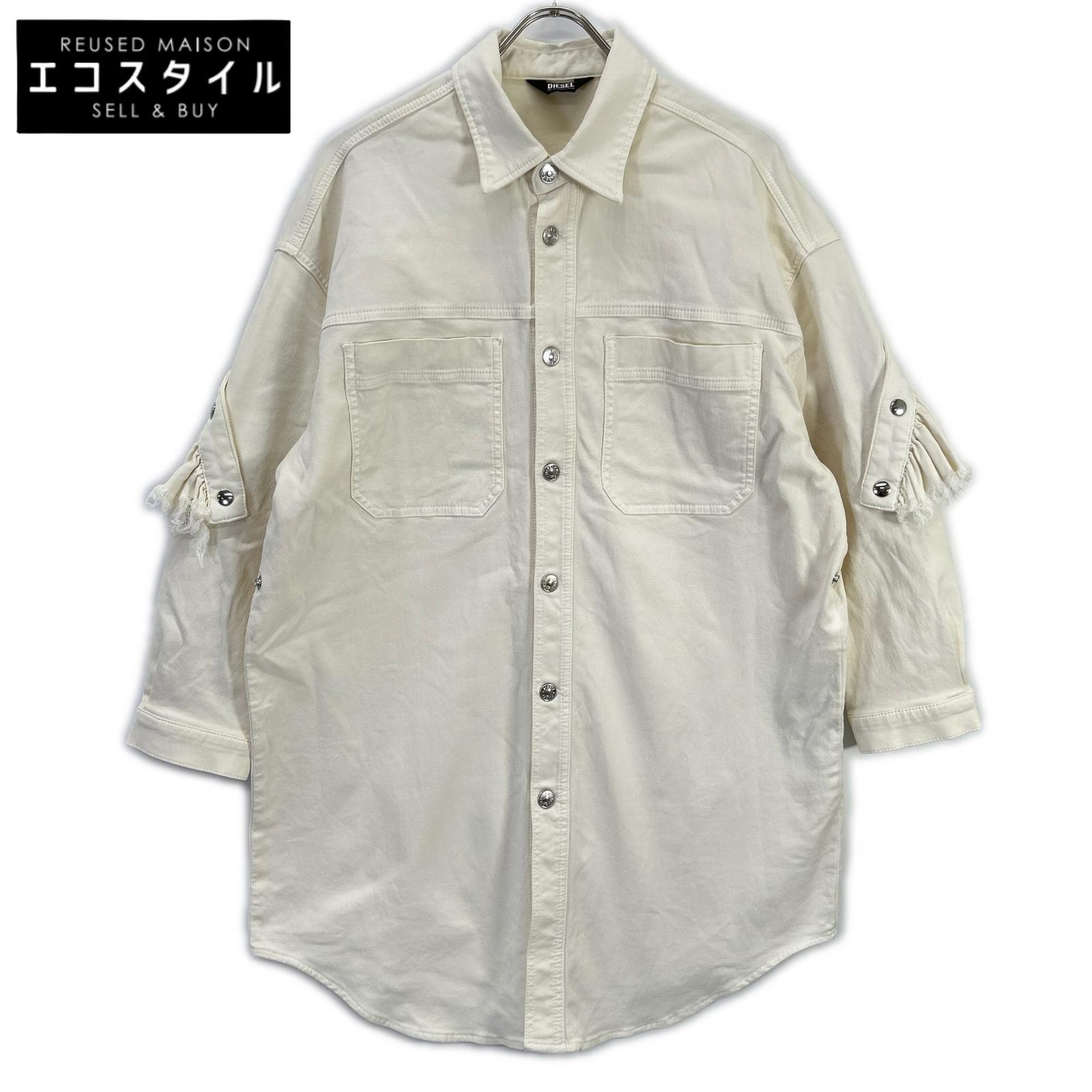 DIESEL ディーゼル ホワ色 フラウンスひな形 ジーンズプルオーバー トップス   XXS 白いこと レディース 【中古】